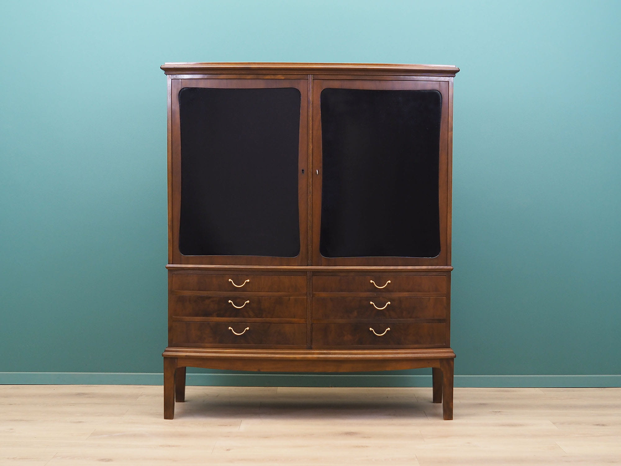 Vintage cabinet walnut wood brown 1960s