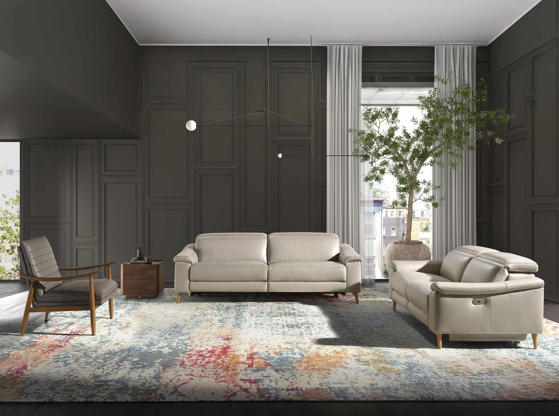 Dunkelgrauer Ledersessel 5130