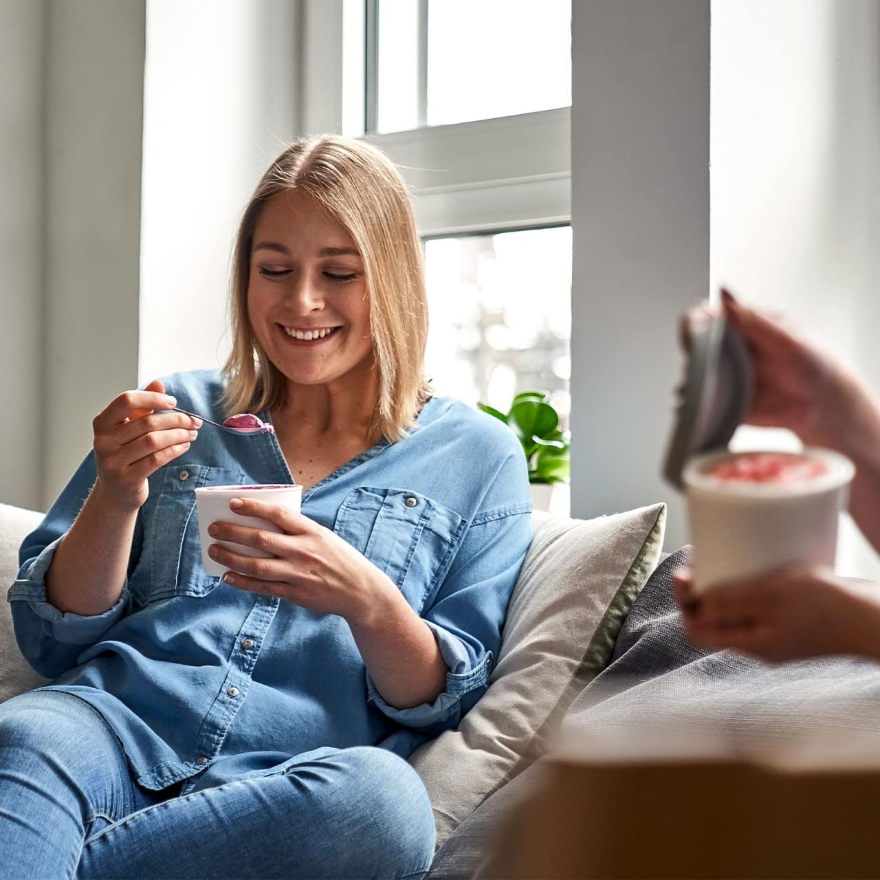 4x Eisbehälter für Speiseeis 400 ml Kunststoff Weiß