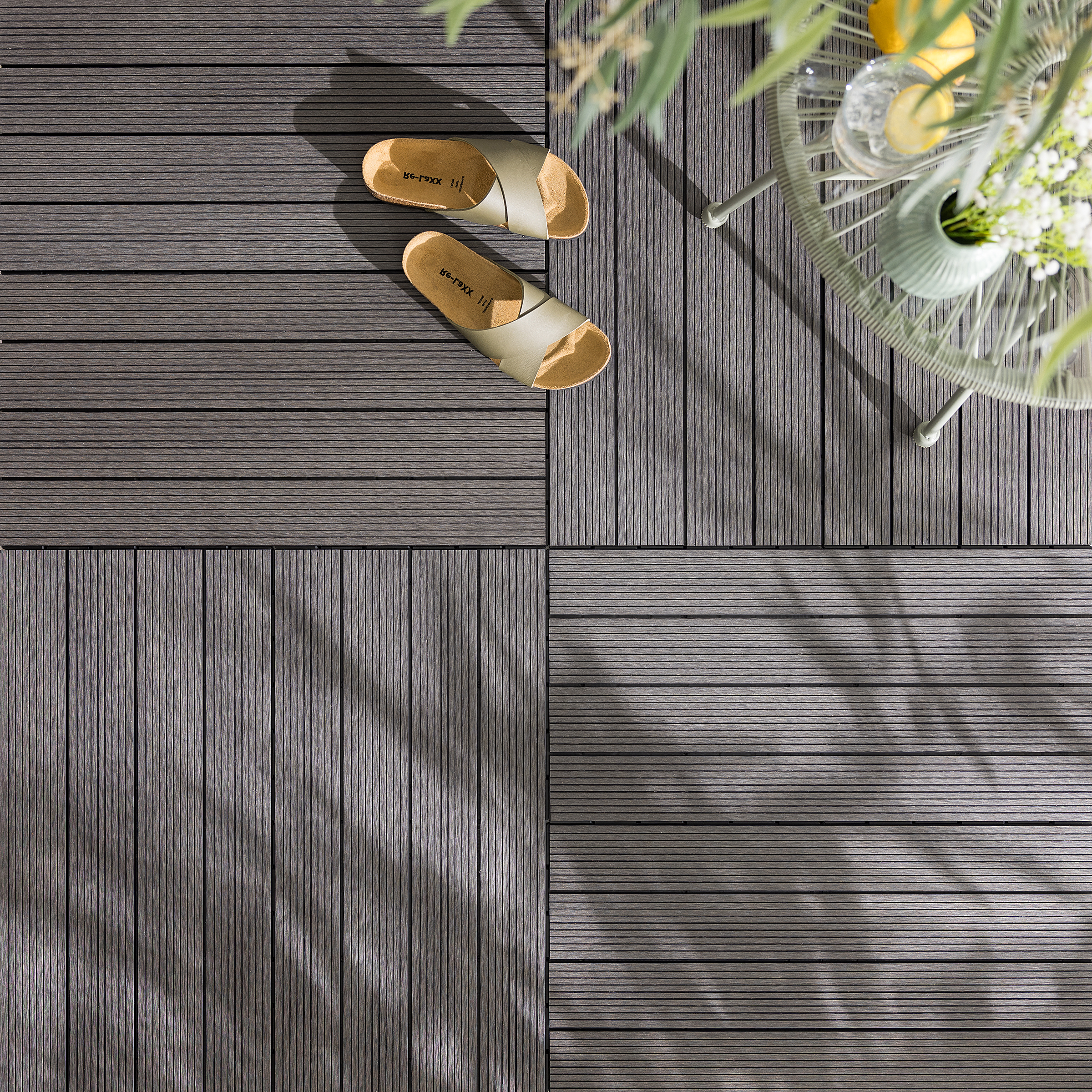 Terrassenfliese Thish 6er-Set Grau