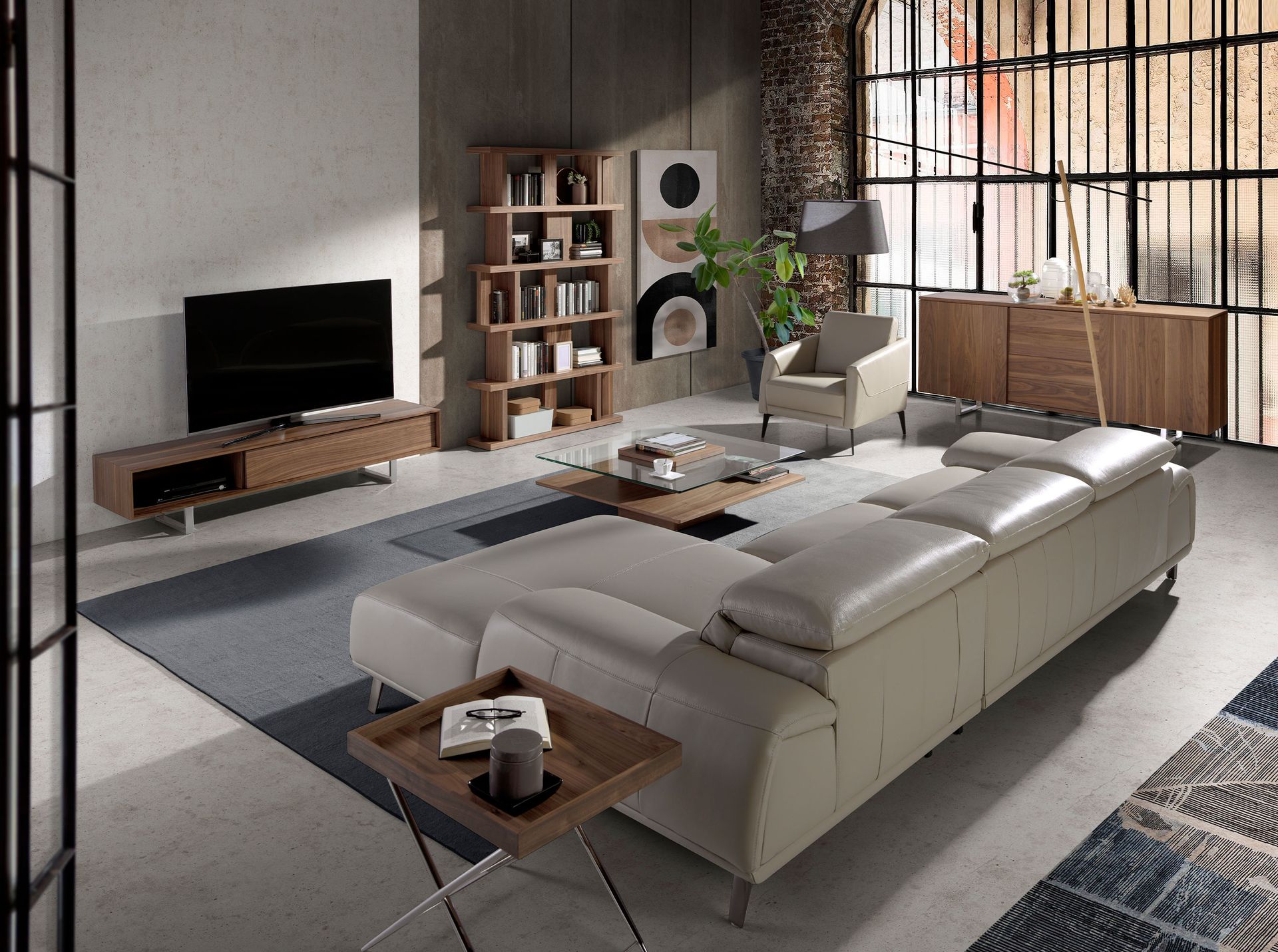 Sessel 5094 Leder Taupe Grau