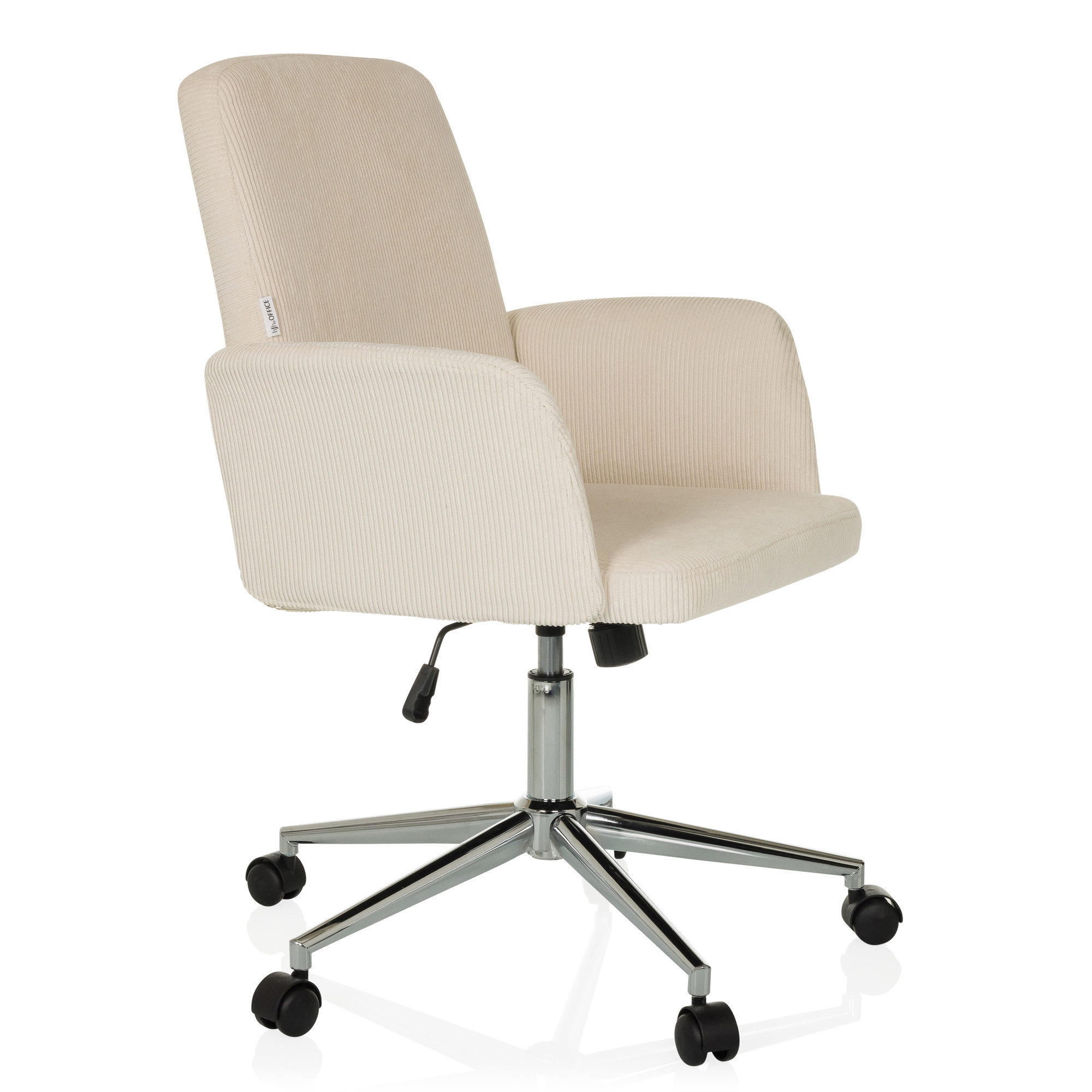 SOLAO CORD Sedia da ufficio Girevole con rotelle effetto velluto a coste Beige