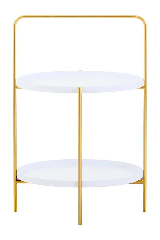 Trosa Two Tier Weiß und Gold Beistelltisch
