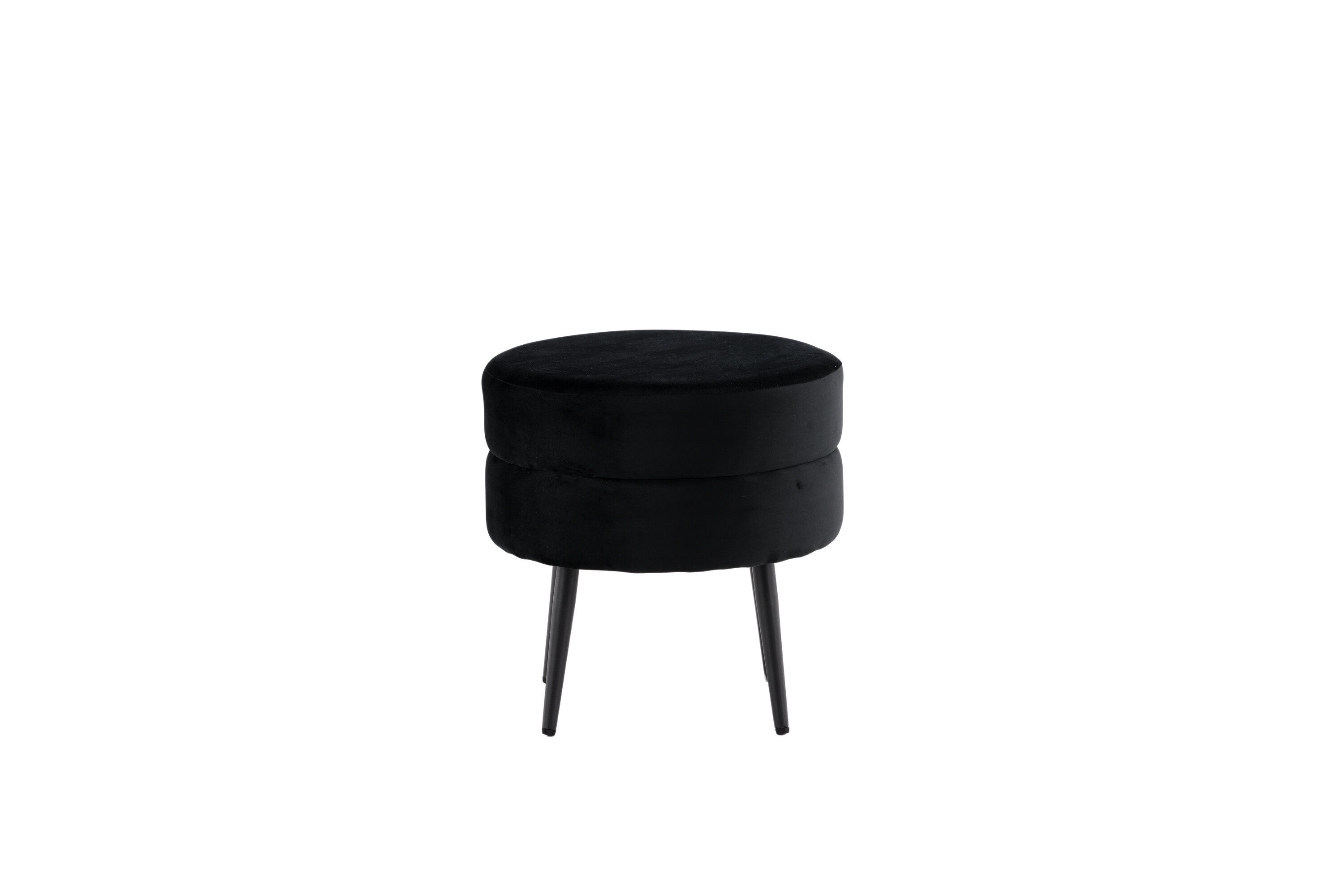 Pot Pouf Samt Schwarz Ø40cm