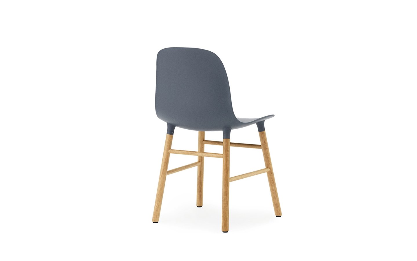 Form Stuhl Mit Holzgestell Blau