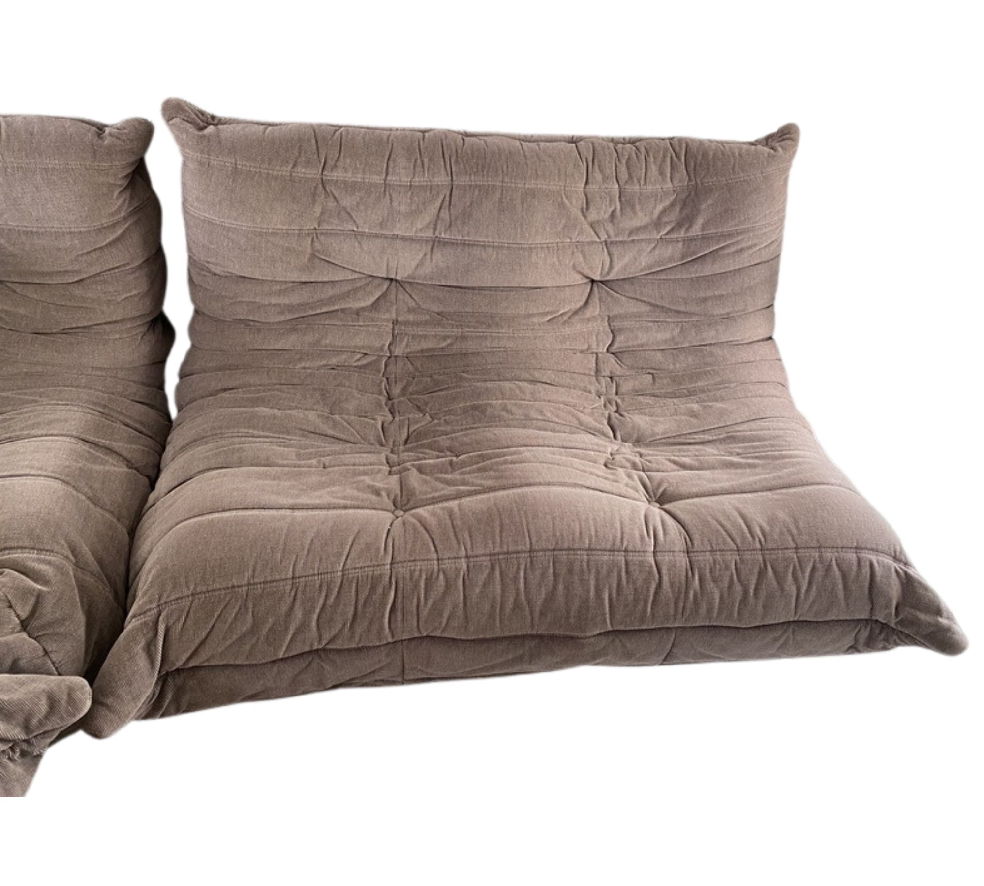 Vintage Togo Lounge Set 5-tlg. Textil Taupe