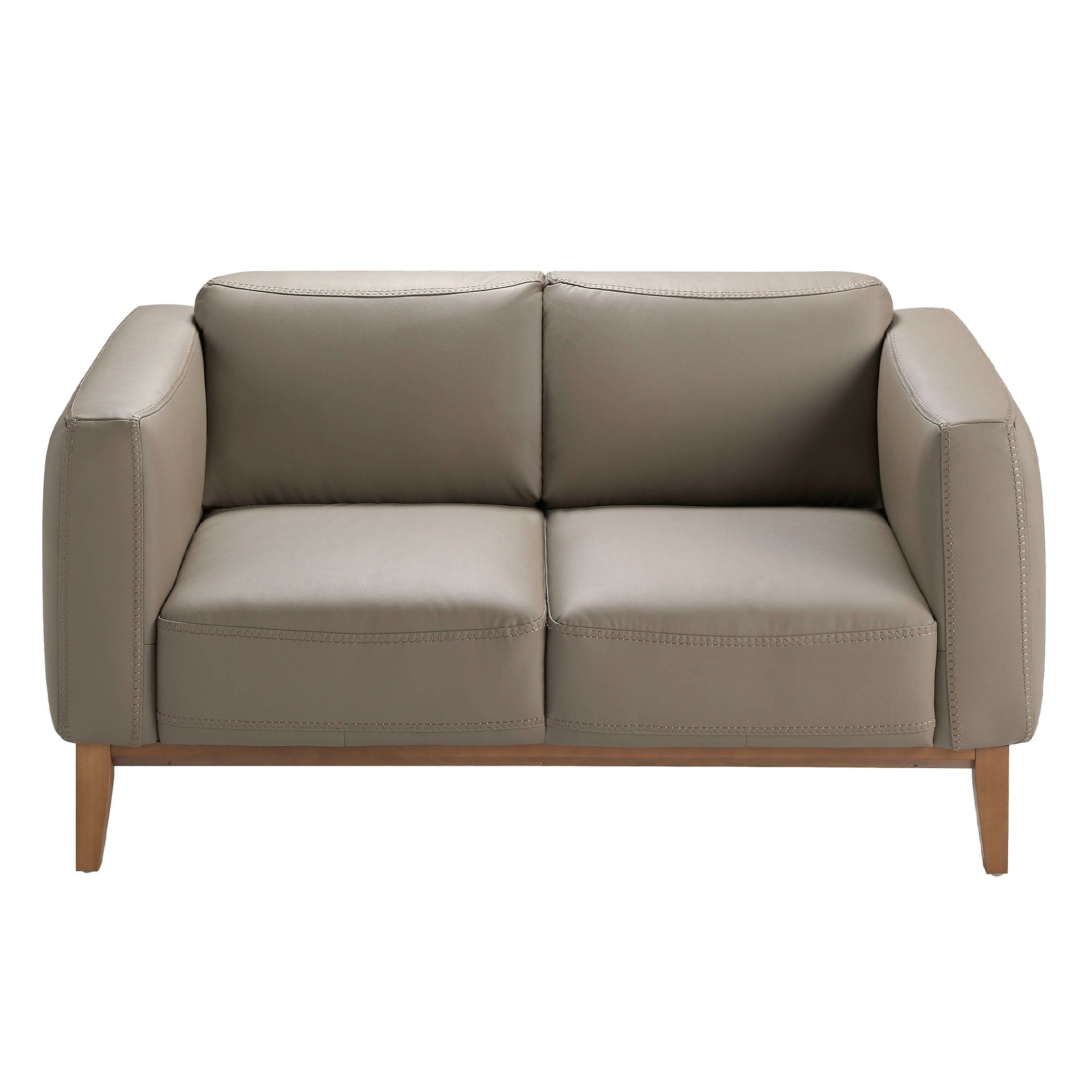 Sofa 2-Sitzer Leder Grau