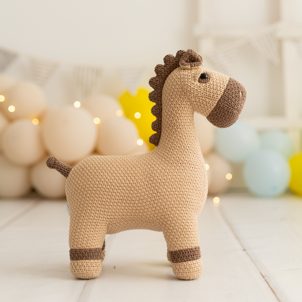 Pferd Mini Plüschtier Baumwolle Braun