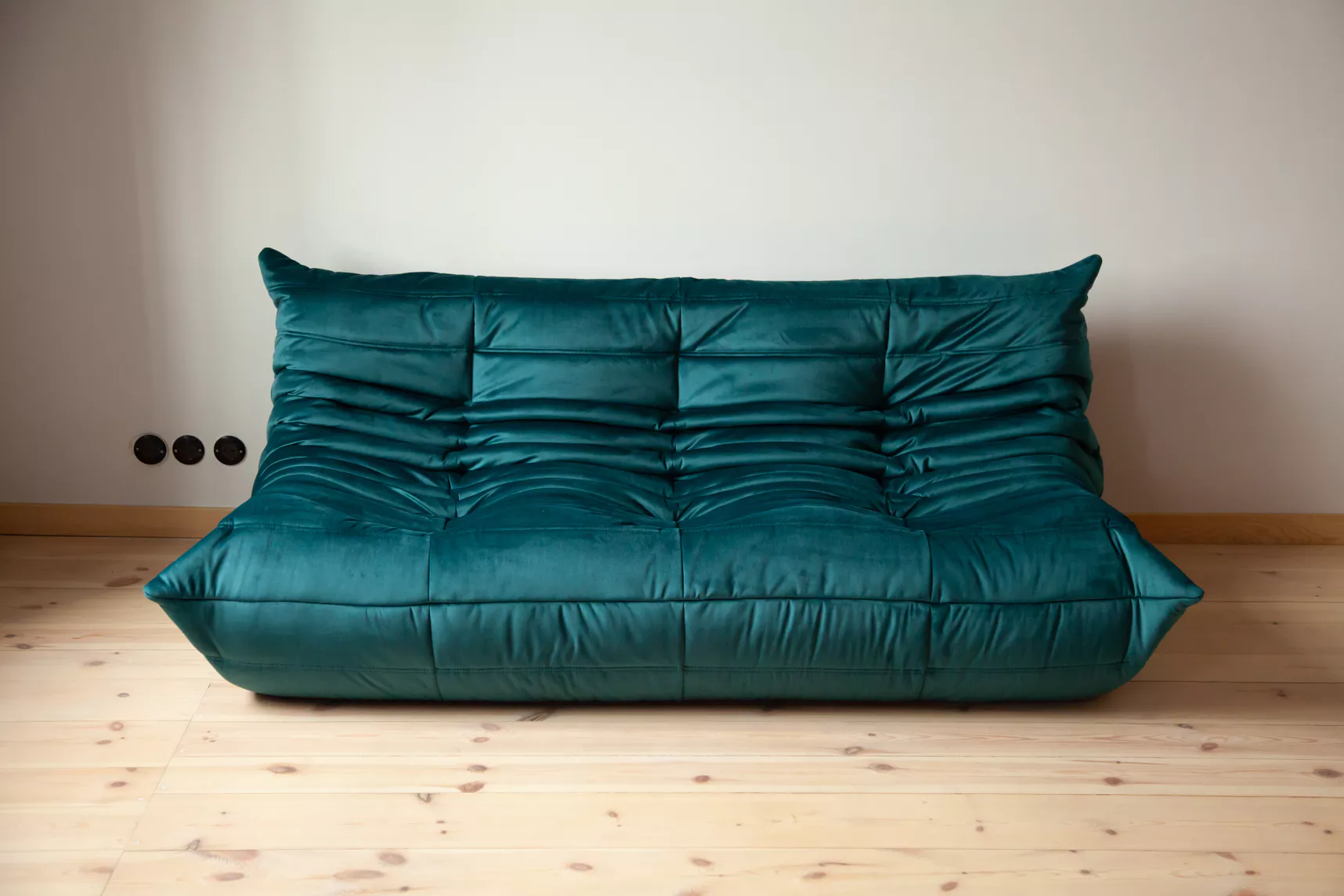 Togo Sofa 3-Sitzer Samt Petrol