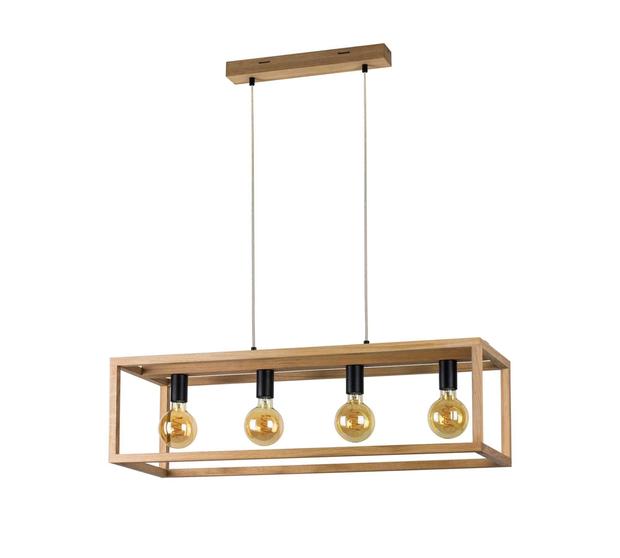 Pendelleuchte 4-flammig Holz