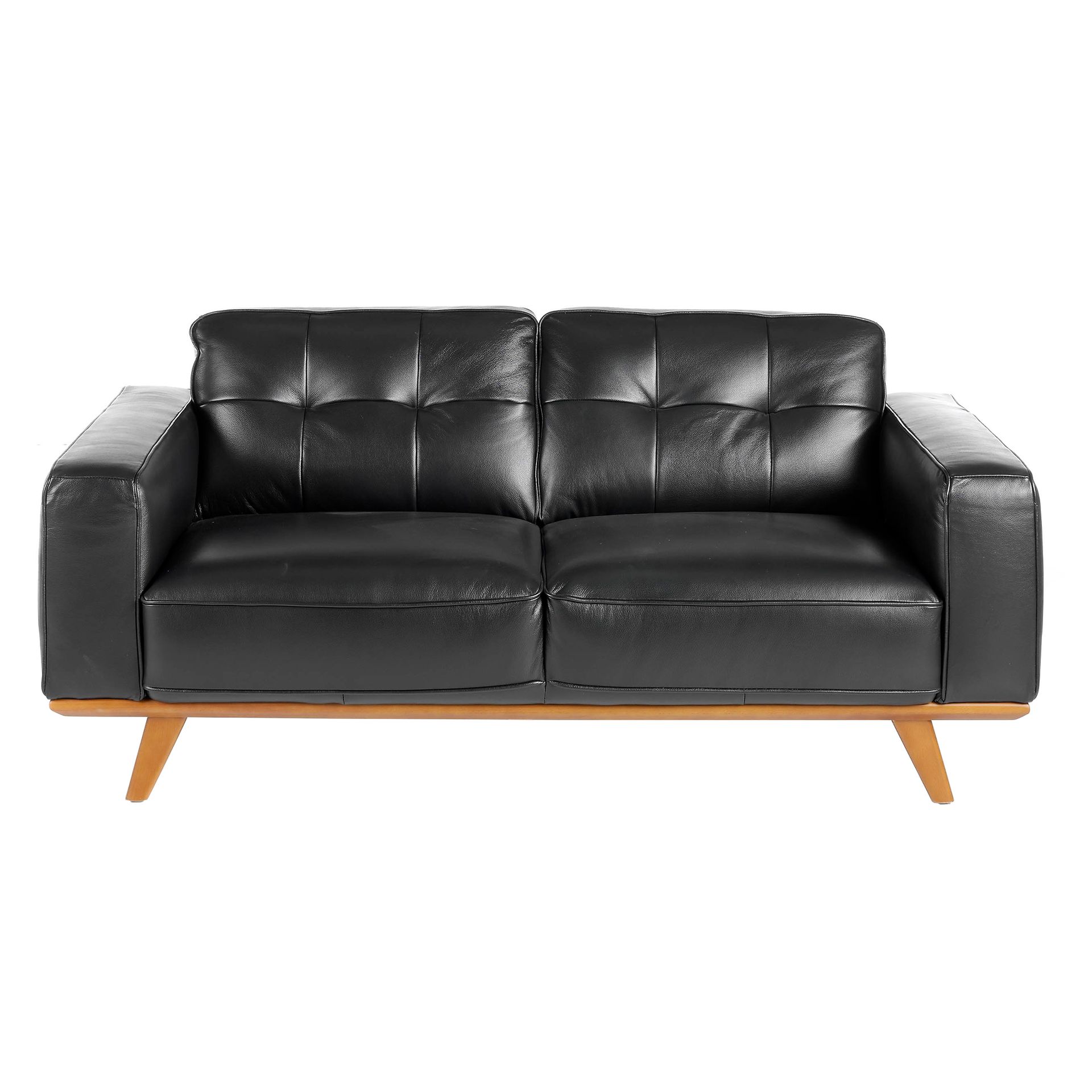 Chester Sofa 2-Sitzer Leder Schwarz