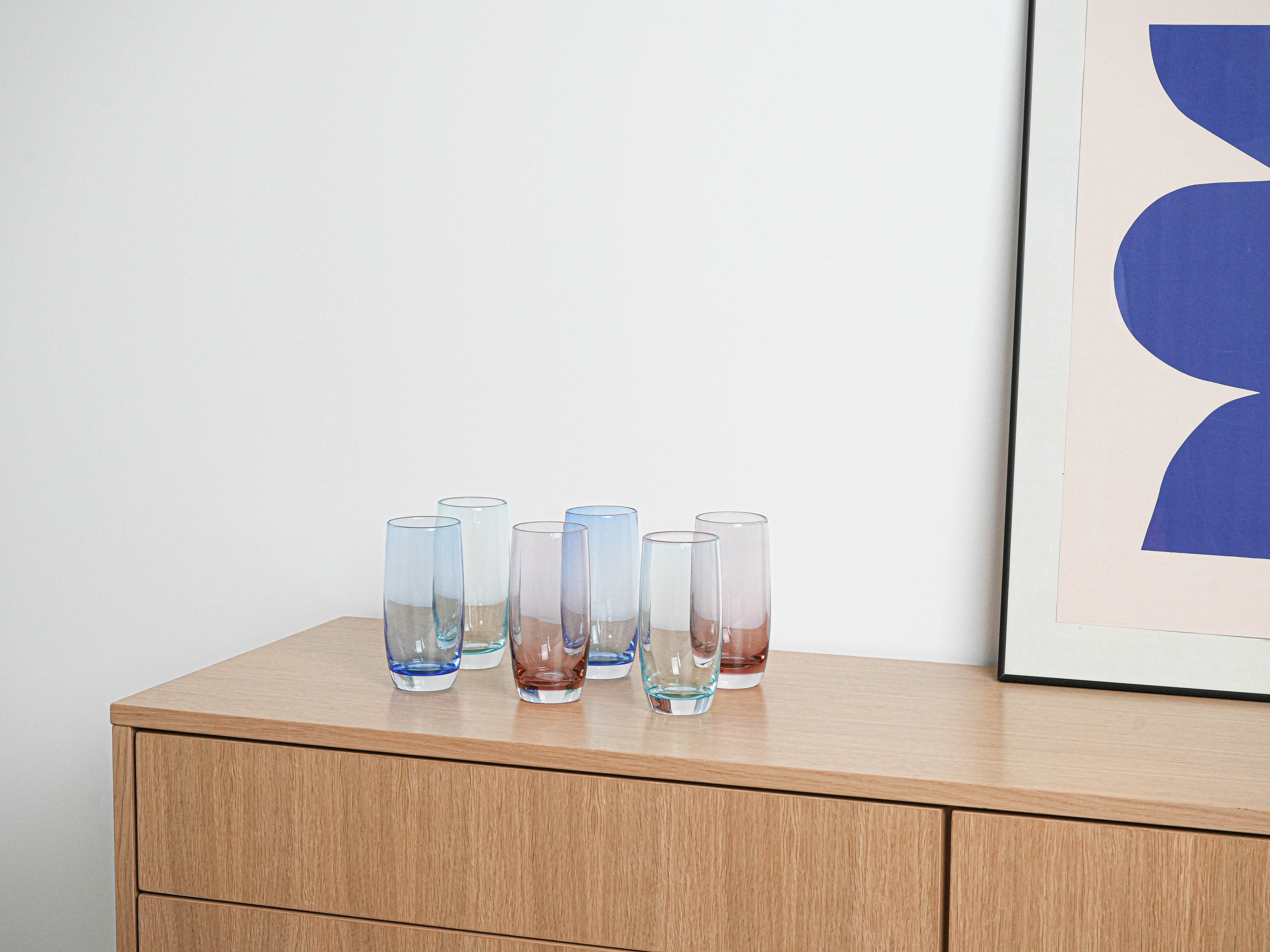 Glass Set Multicolored 1980s