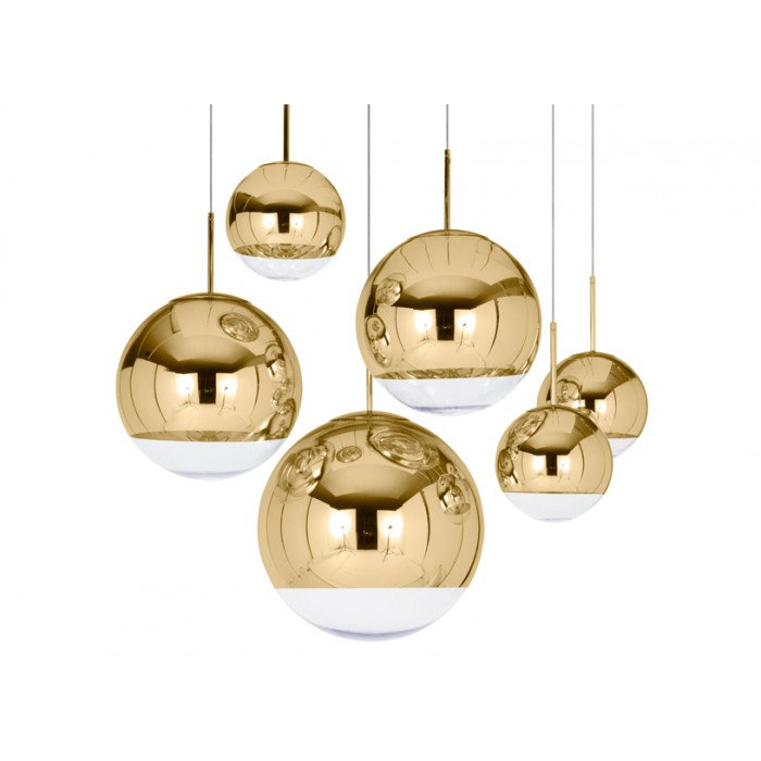 Mirror Ball LED Pendelleuchte Gold