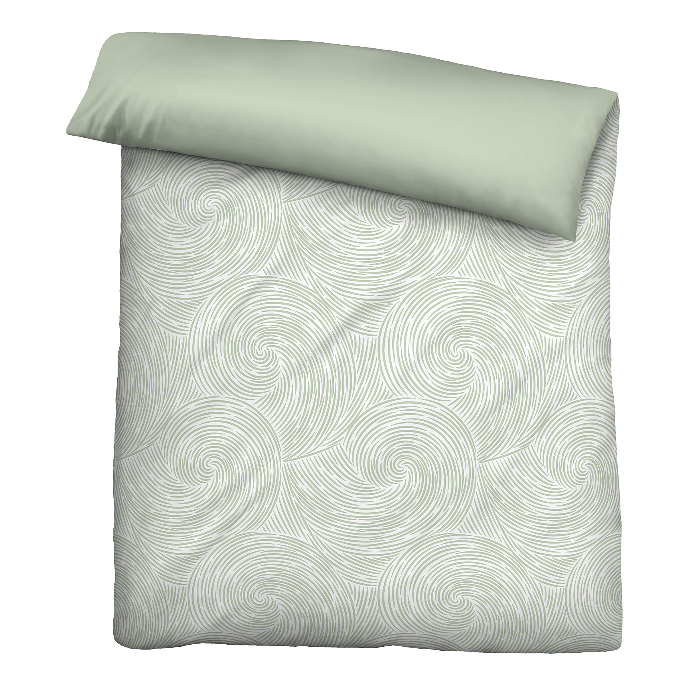 Strudel Bettwäsche Lyocell Salbei 135x200cm Kissen 80x80cm