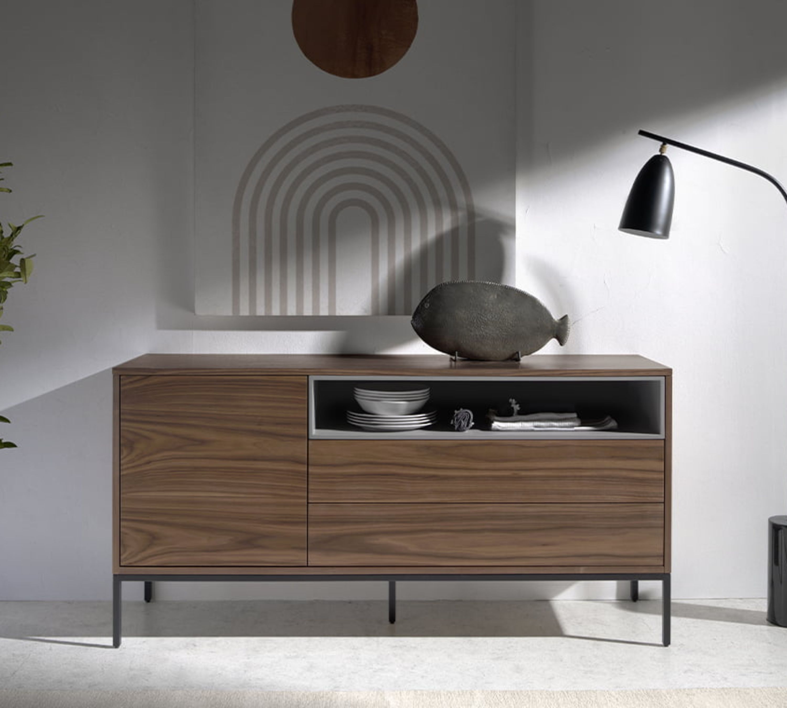 Sideboard Walnussholz Braun 