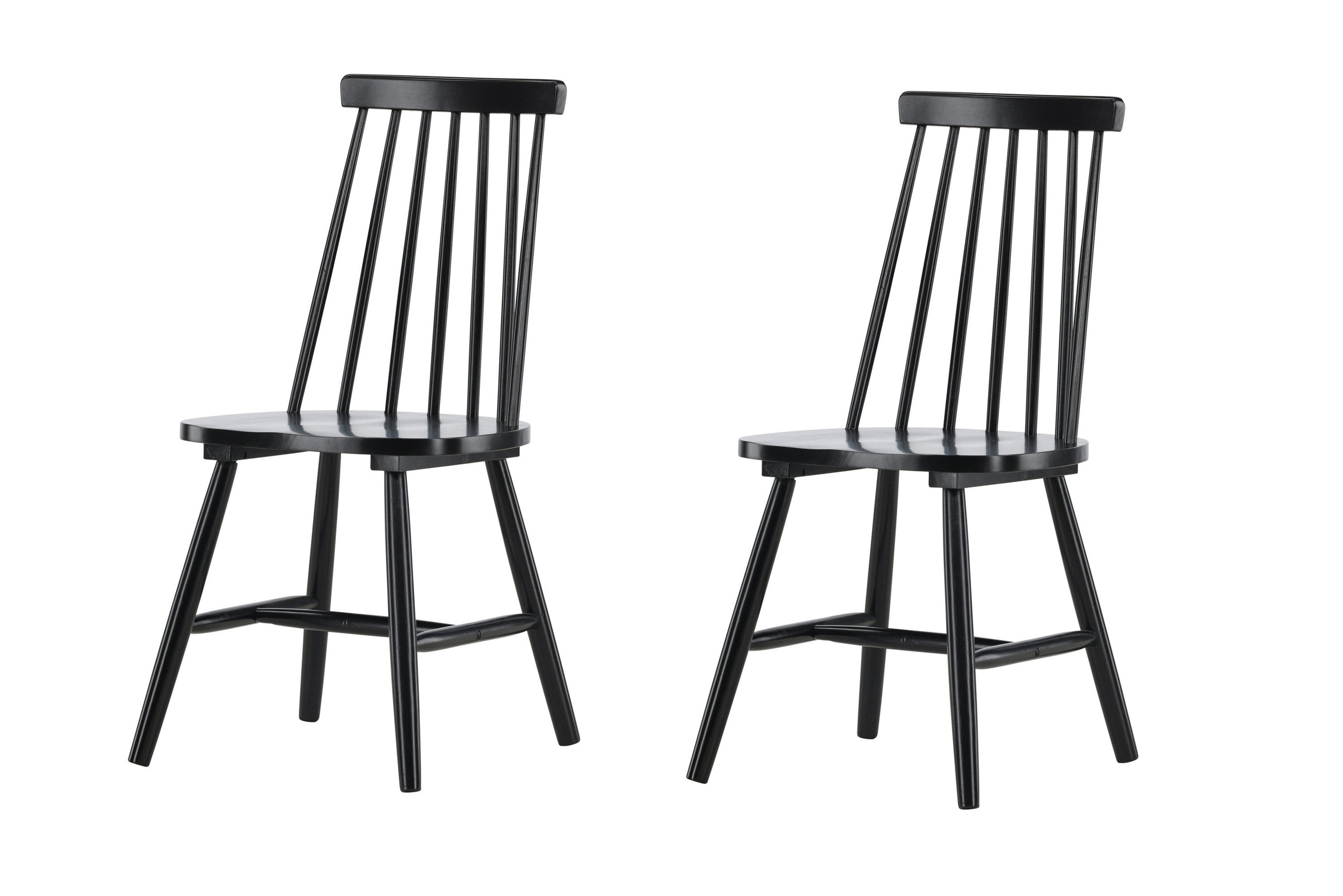 Lönneberga 2x Esszimmerstuhl- Set Kautschukbaum Schwarz