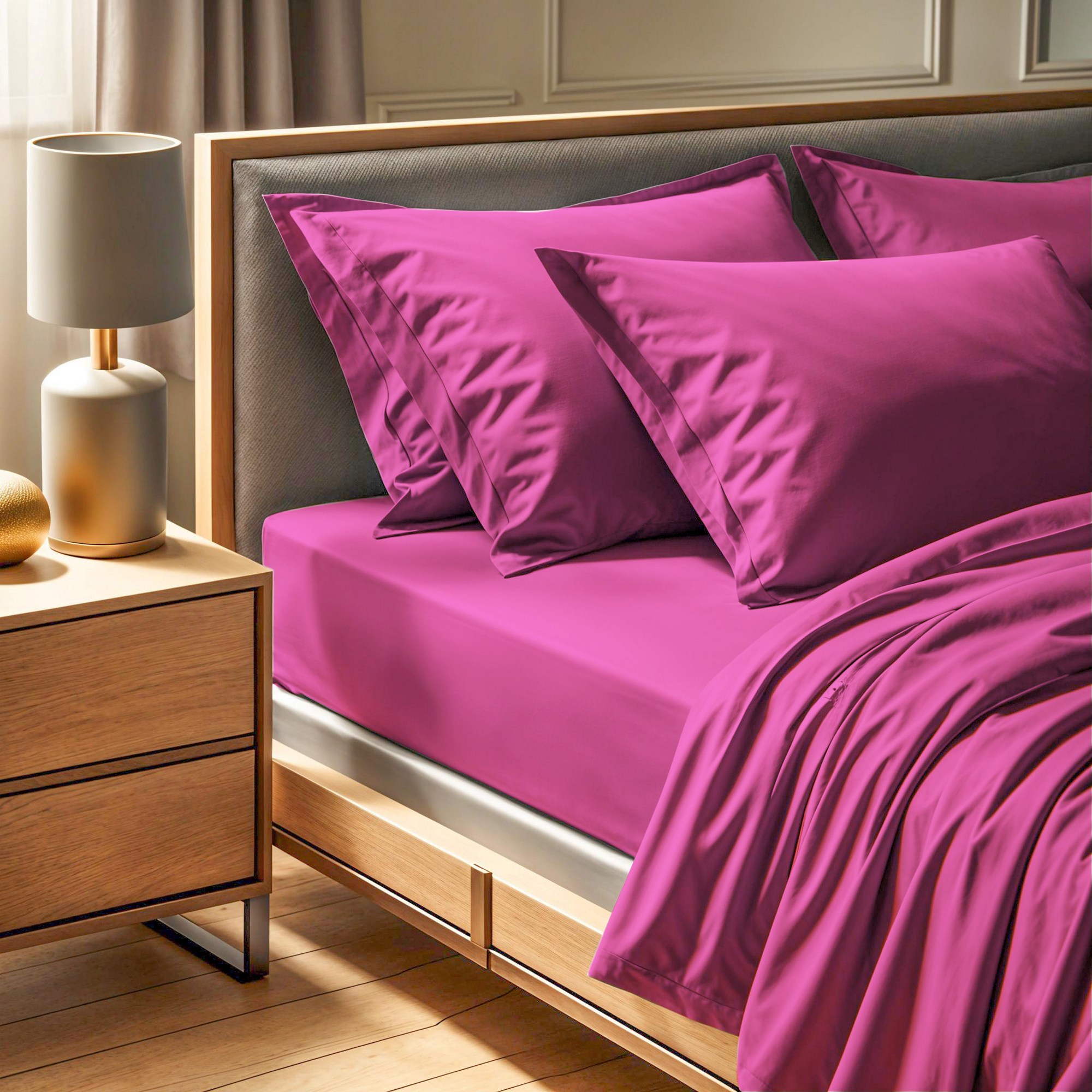 Lenzuolo con angoli cotone rosa 100cm x 200cm