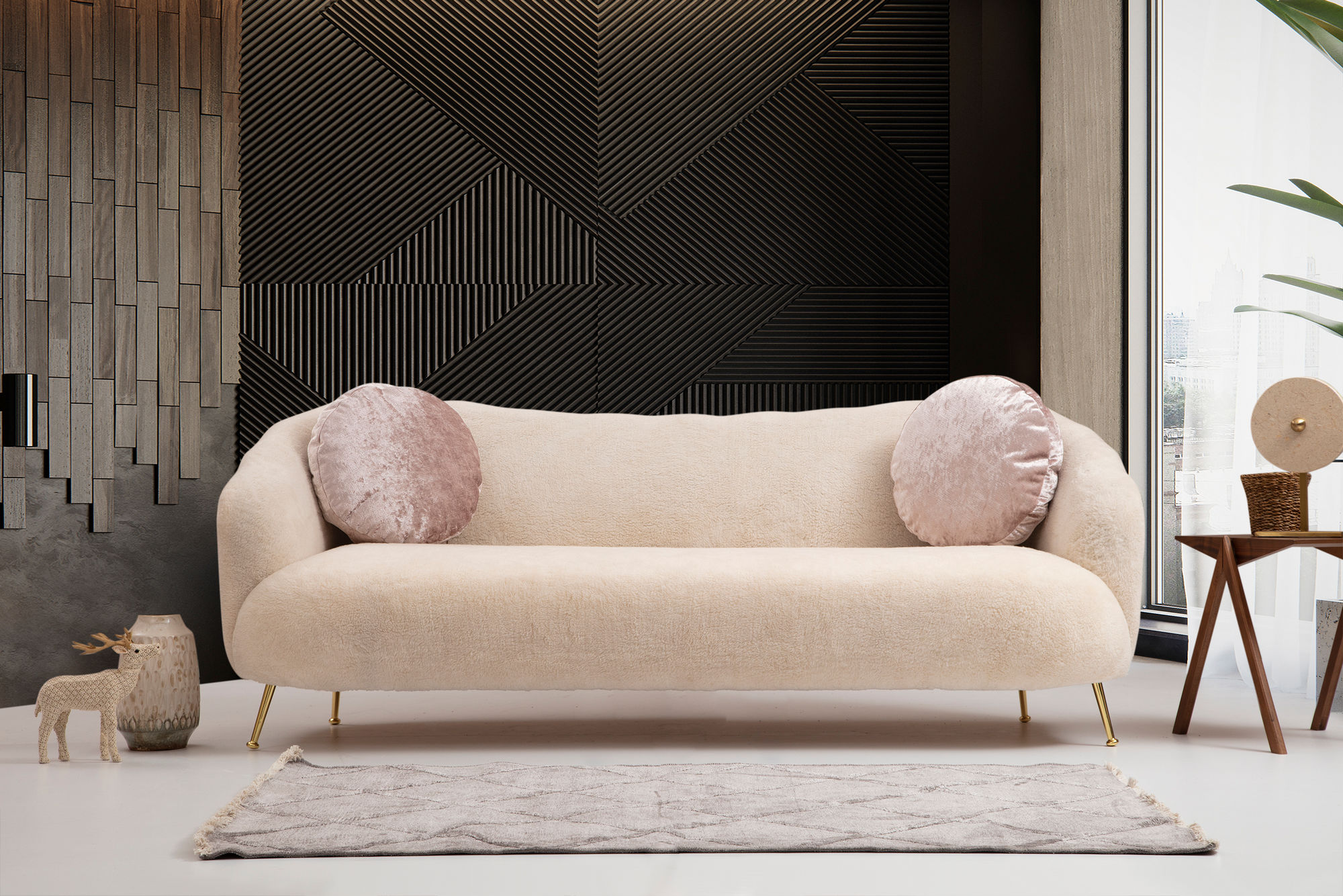 Istiridye 3-Sitzer Sofa Beige