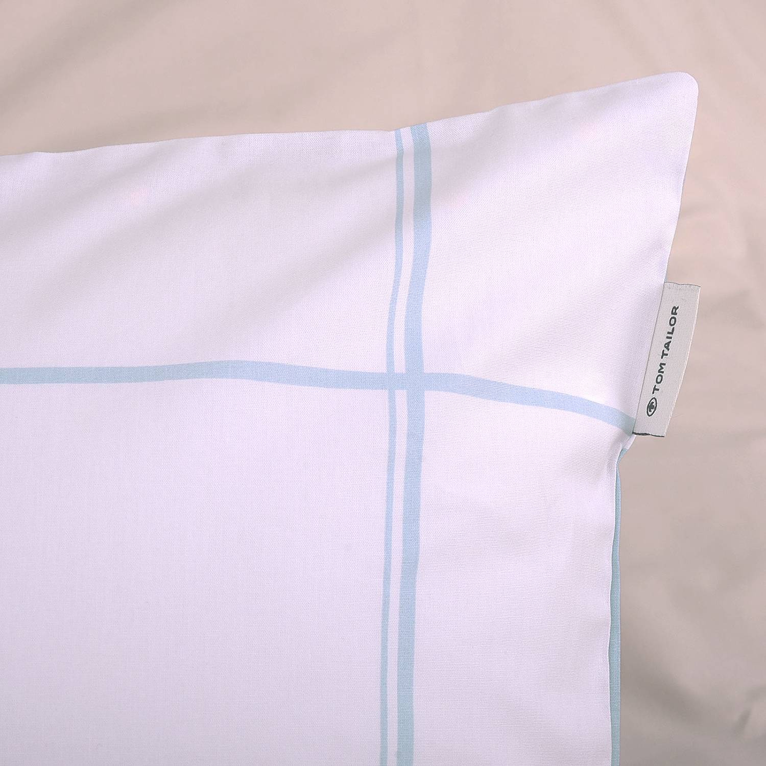 Bedding Cotton White Light Blue 155x220cm Pillow 80x80cm