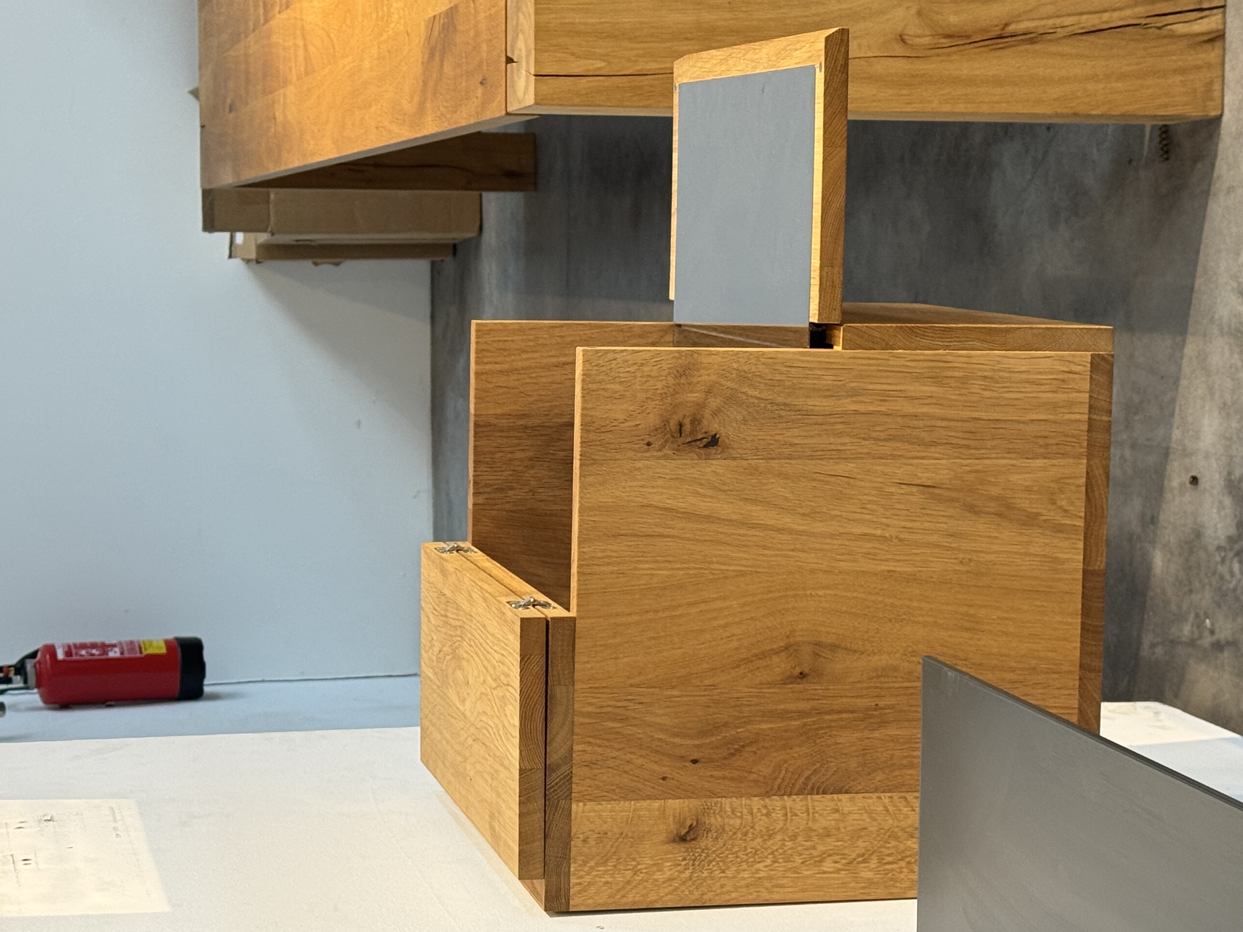 Araq Barschrank Edelstahl Eiche Braun