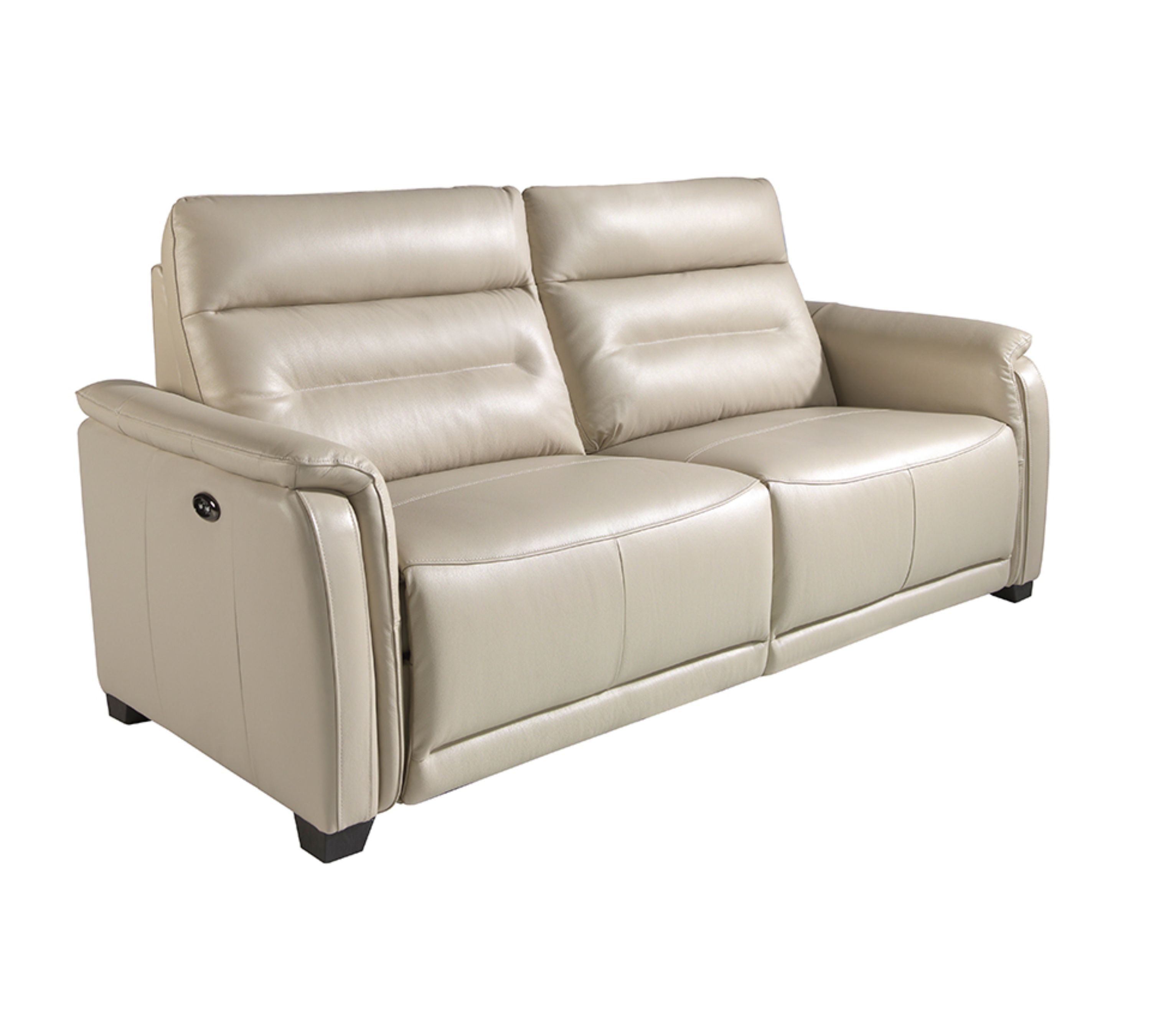 Sofa 3-Sitzer Leder Taupe Grau