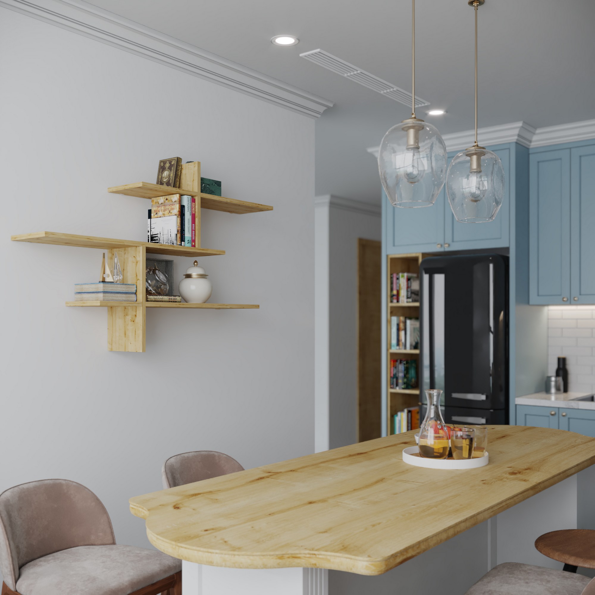 Leo wall shelf wood veneer