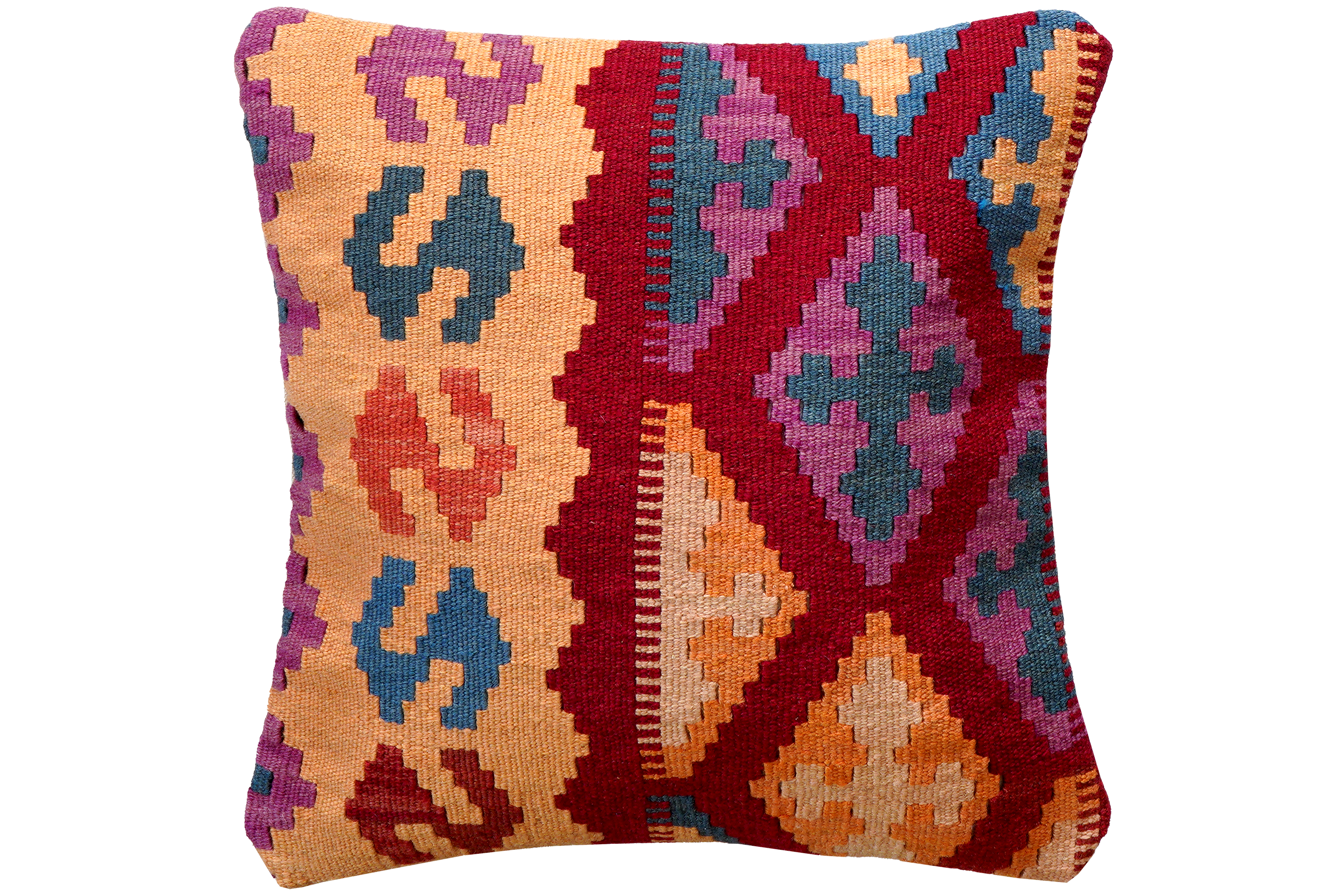 Kilim Kissenbezug Wolle Mehrfarbig