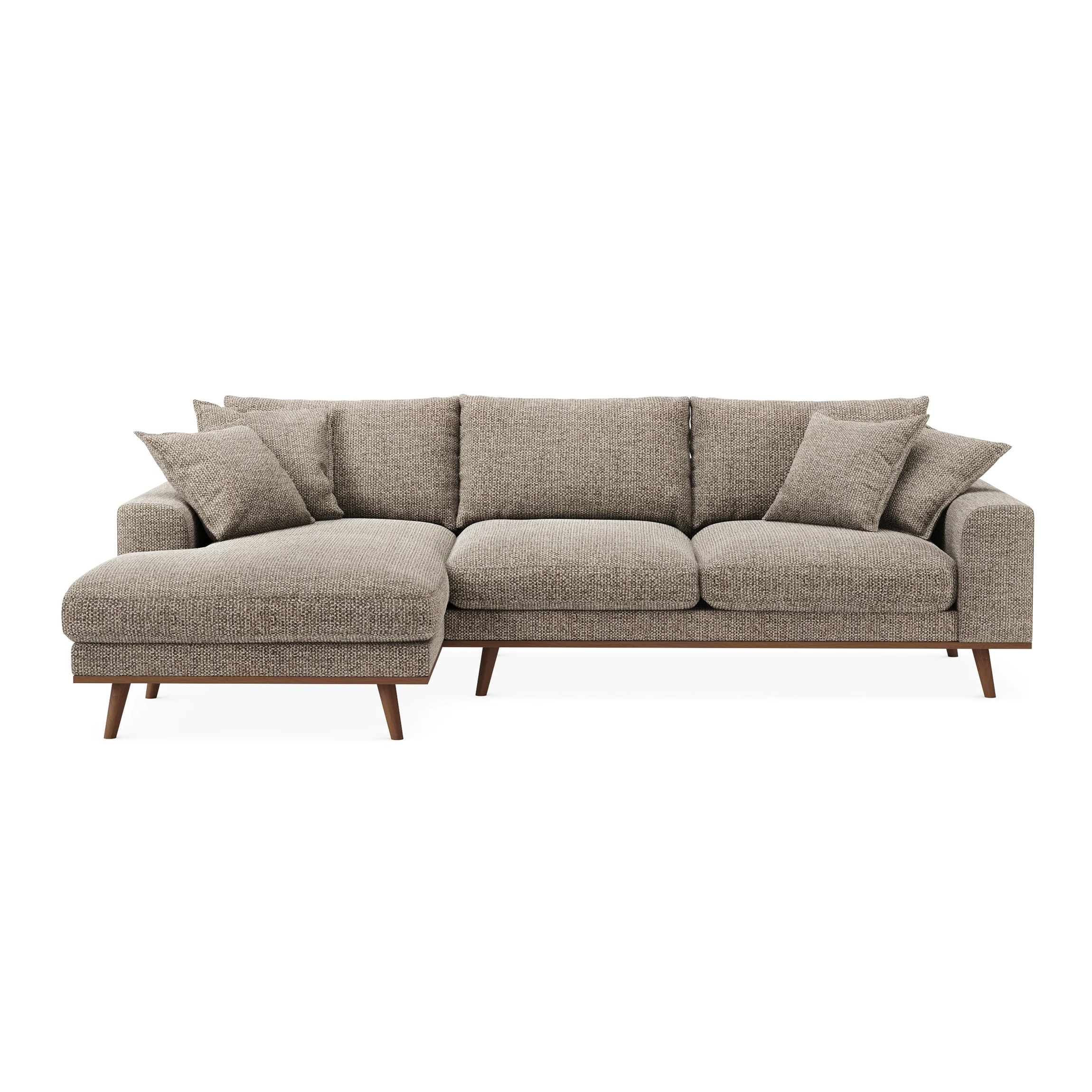 Ecksofa Harper 3-Sitzer Links Hellbraun
