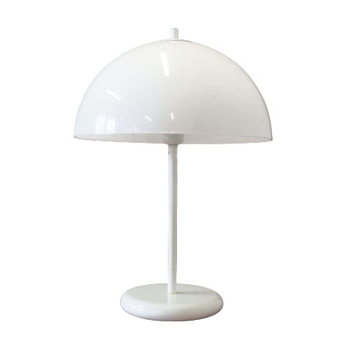 Vintage table lamp metal plastic white 1970s
