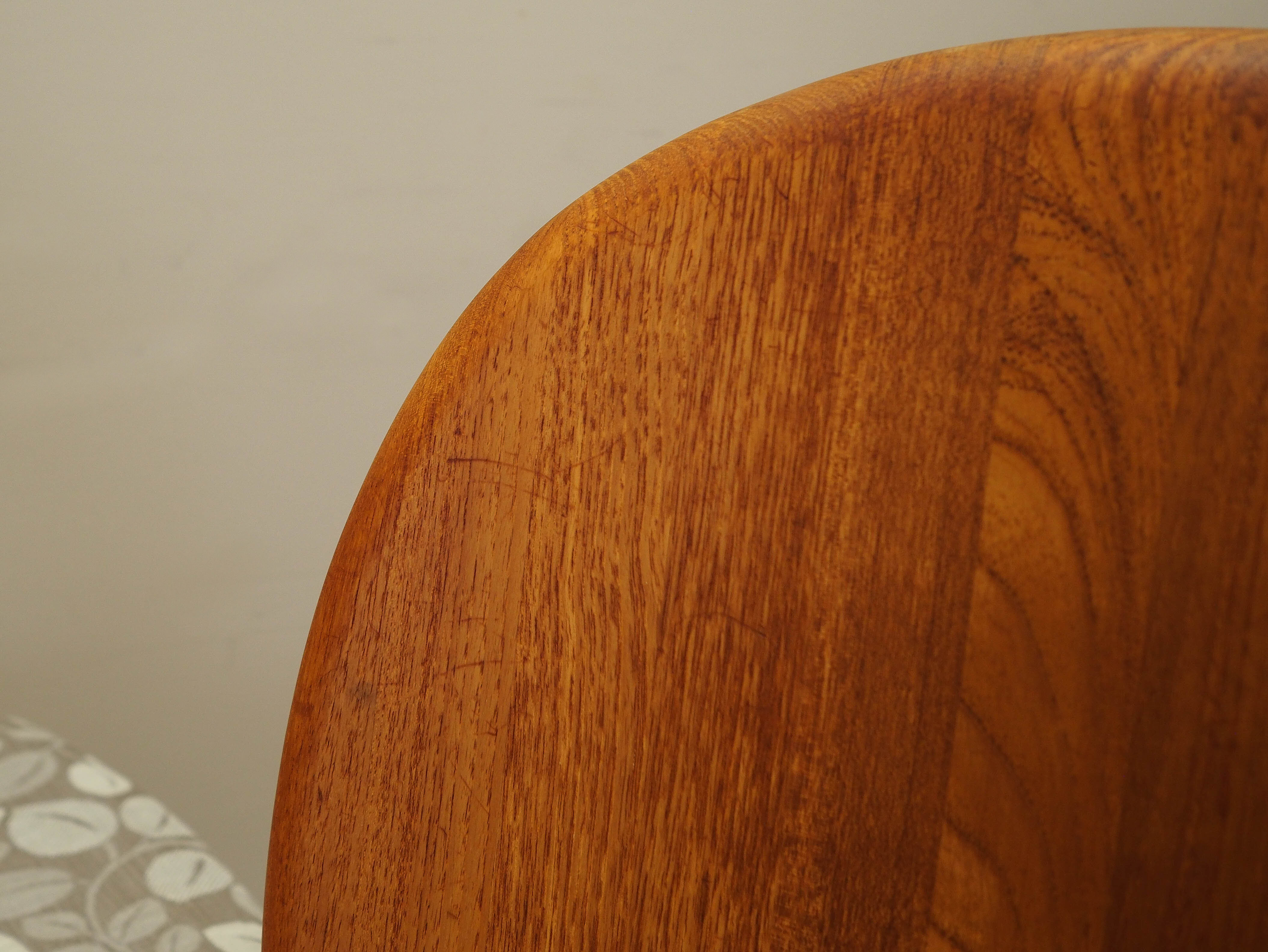 Teak wood chairs set of 4 Light brown 1960s