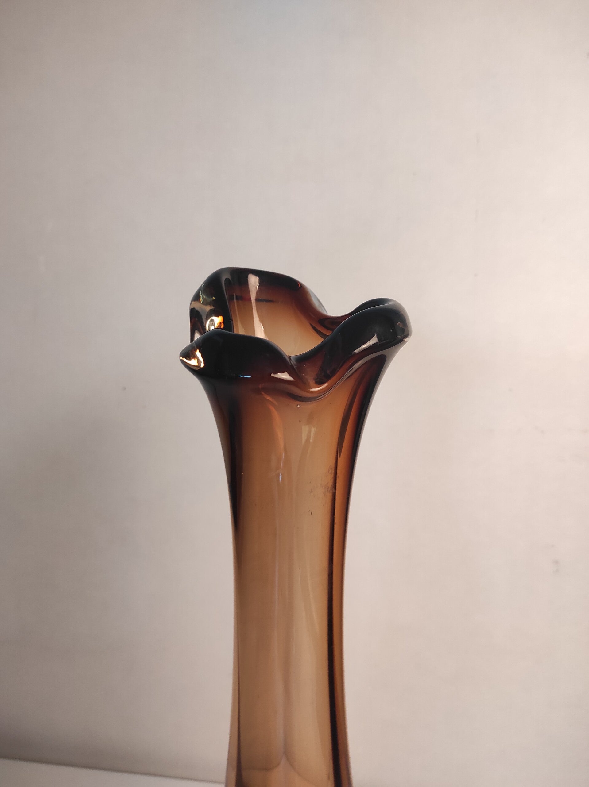 Vintage Vase Glas Braun