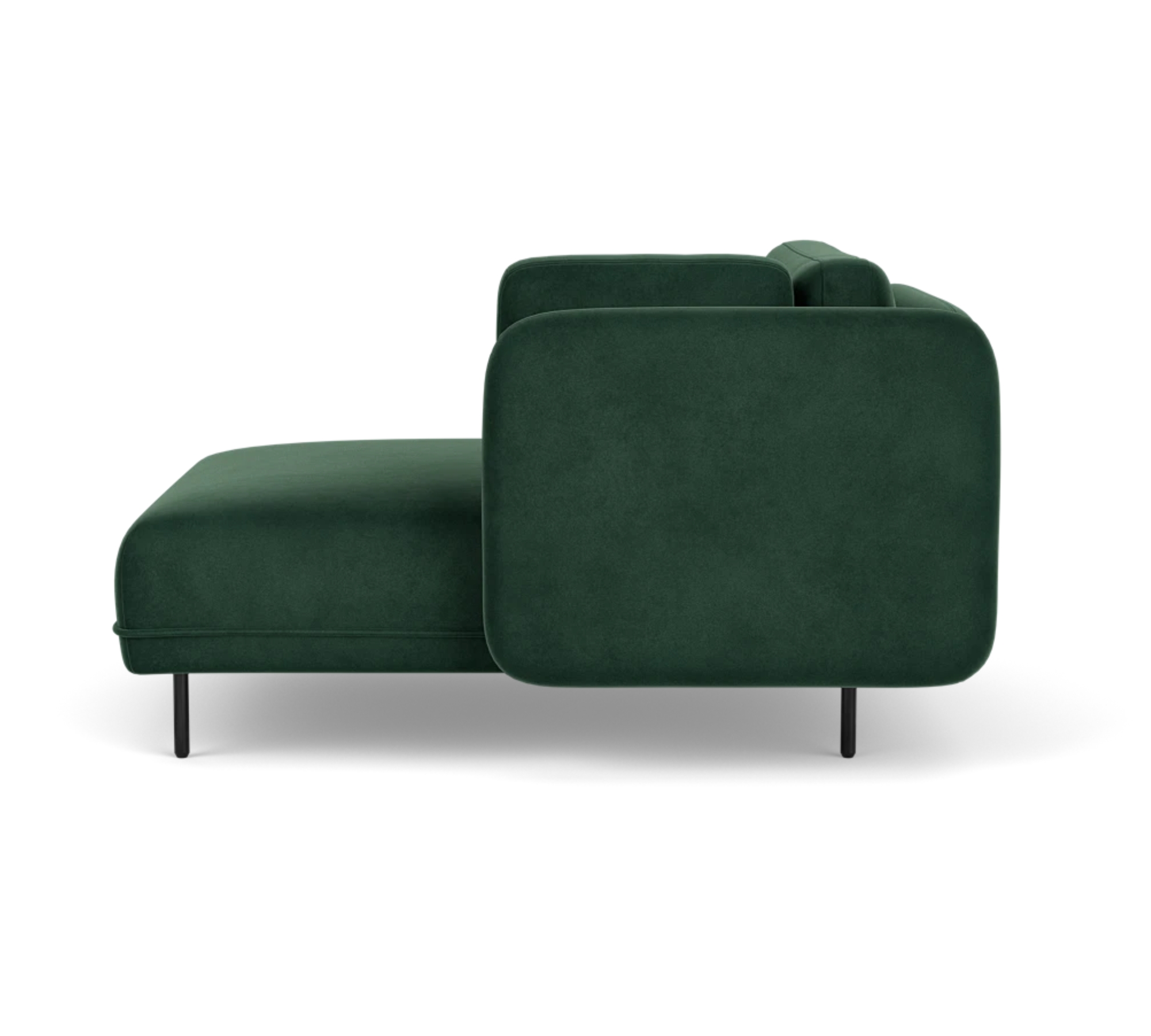 Ellis Récamiere abnehmbare Armlehne Velour Lux Dark Green