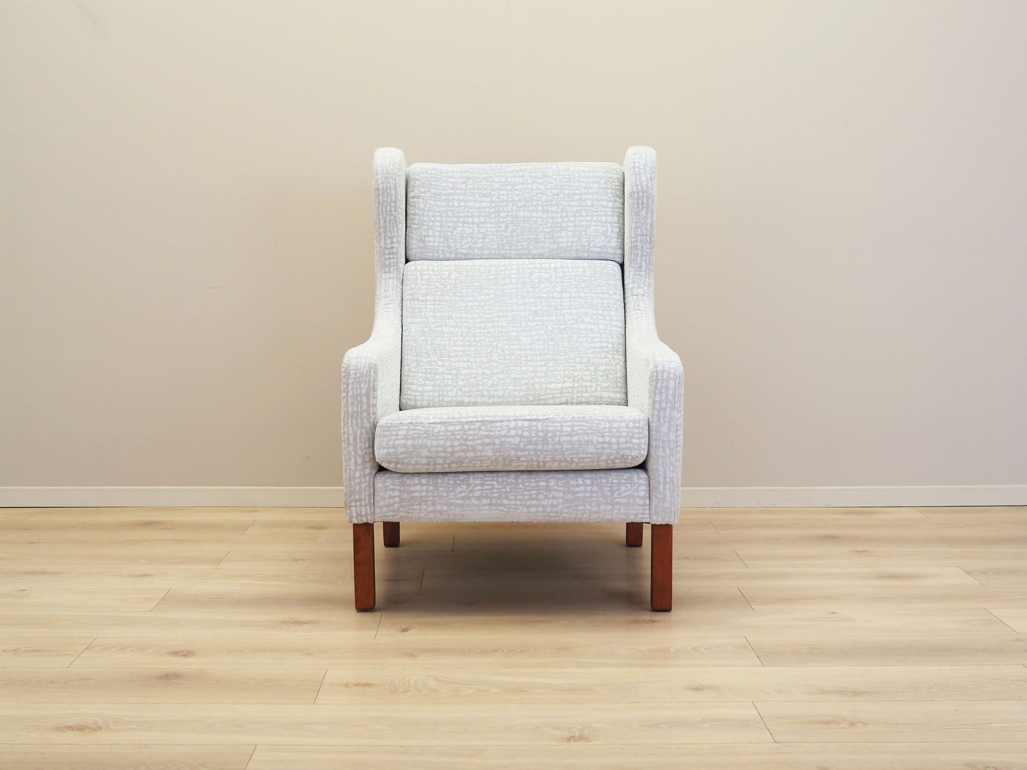 Vintage armchair textile wood grey 1960s