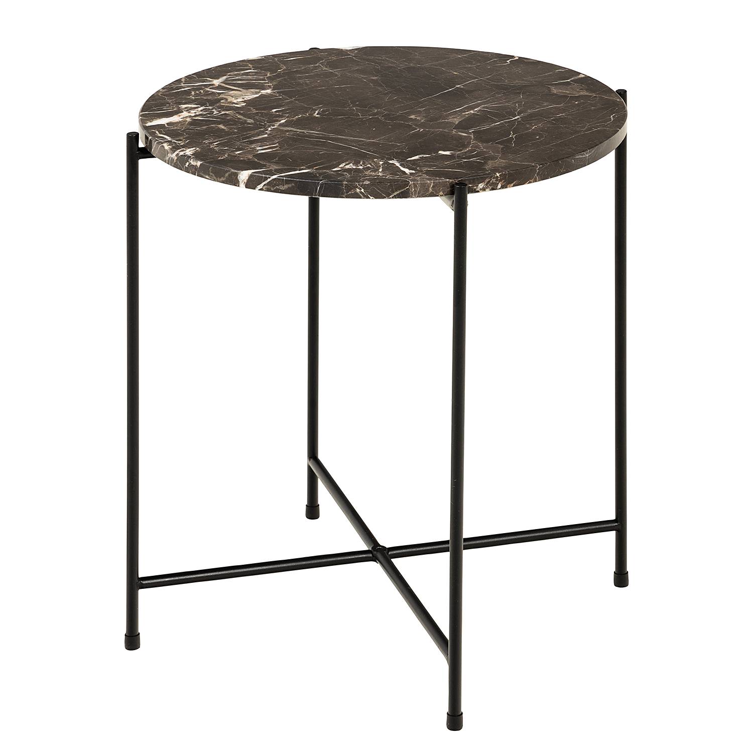Side Table Carwile Marble Brown 42 cm