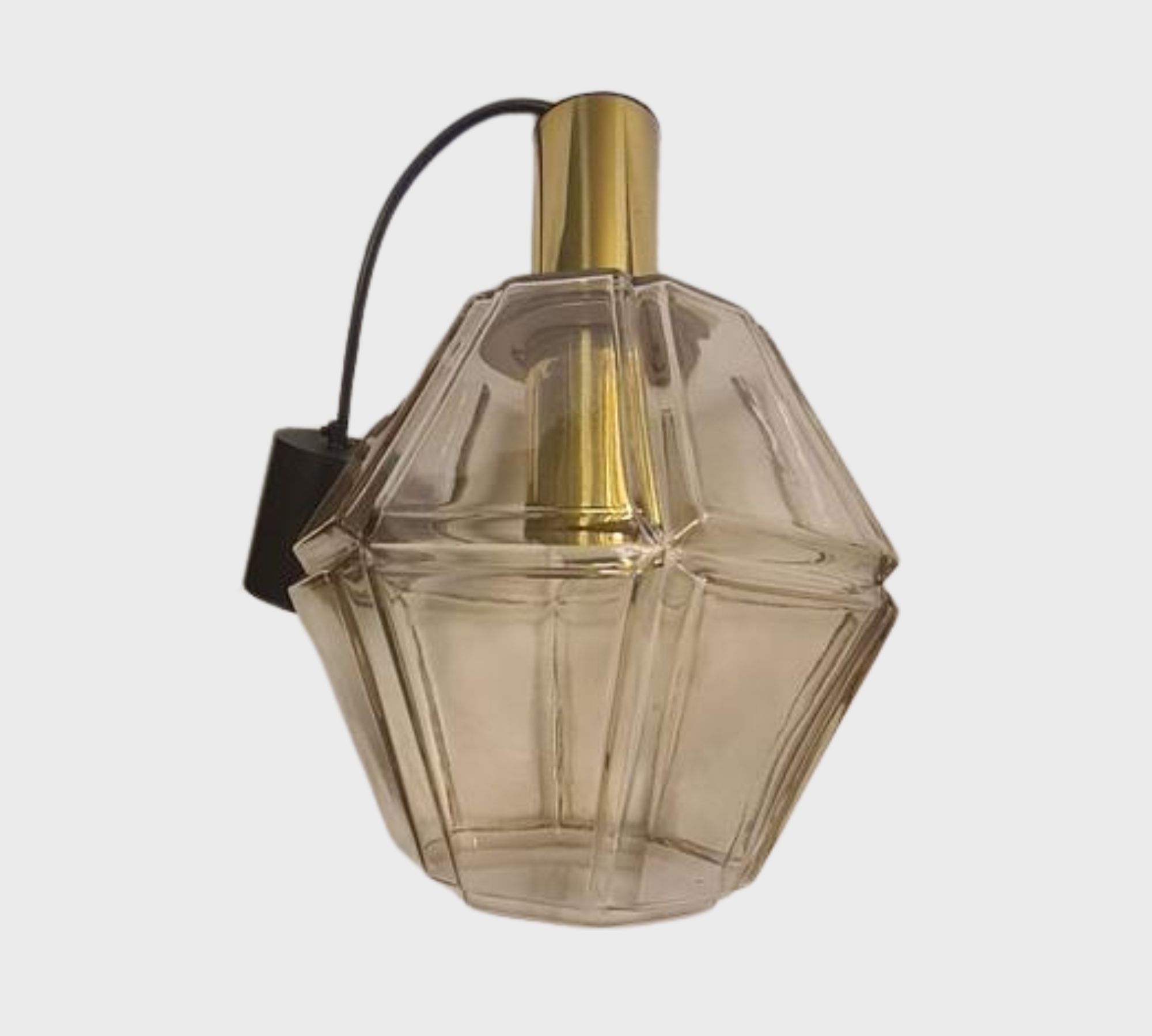 Vintage P167 4287 Pendelleuchte Messing Glas Gold