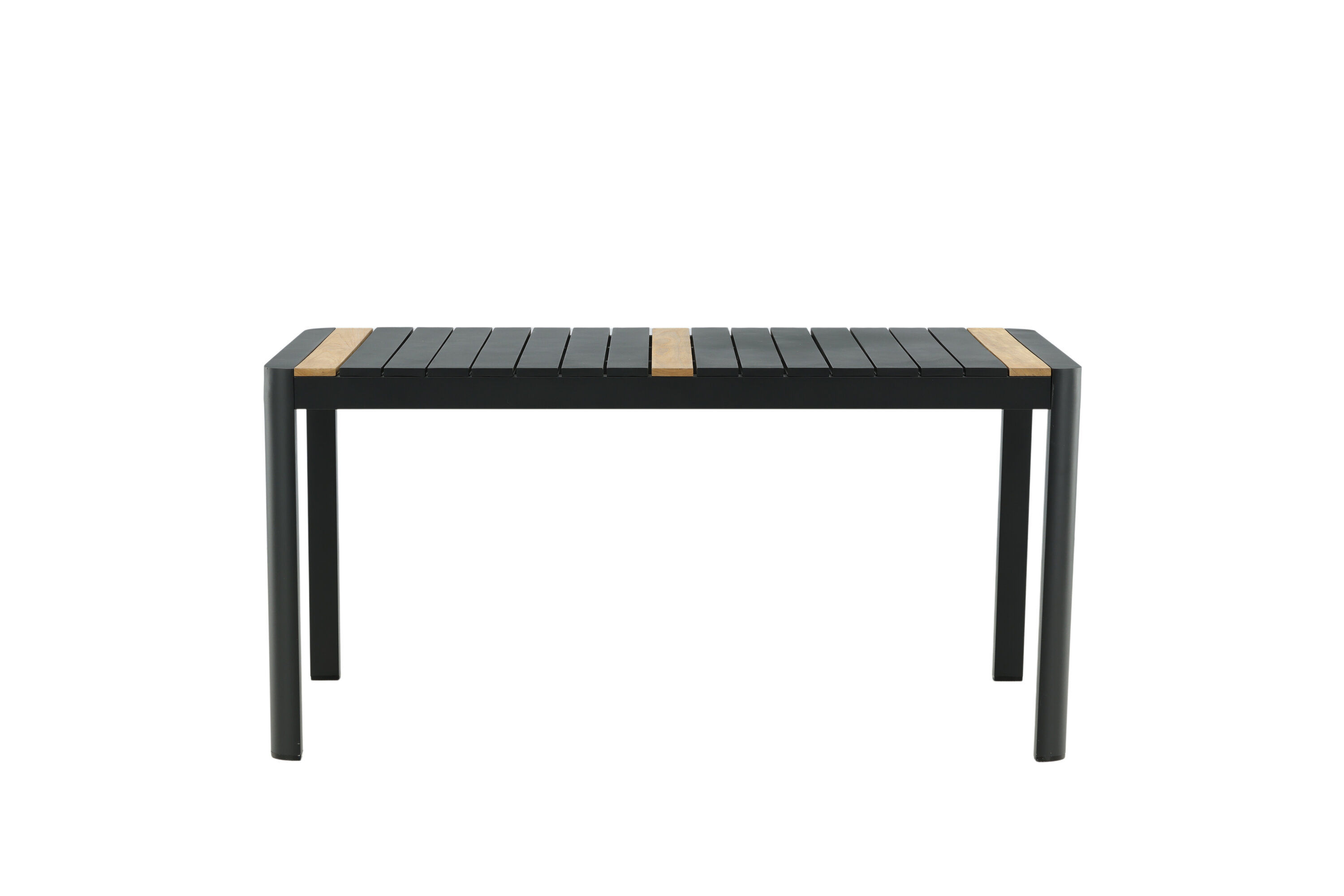 Togo Esstisch Aluminium Teak Schwarz