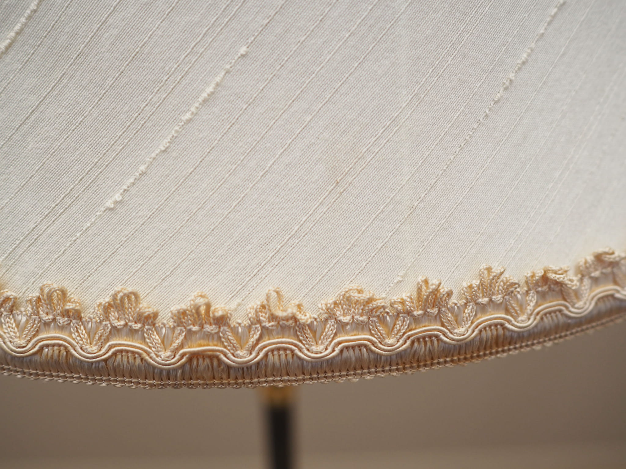 Vintage floor lamp Metal Fabric White 1970s
