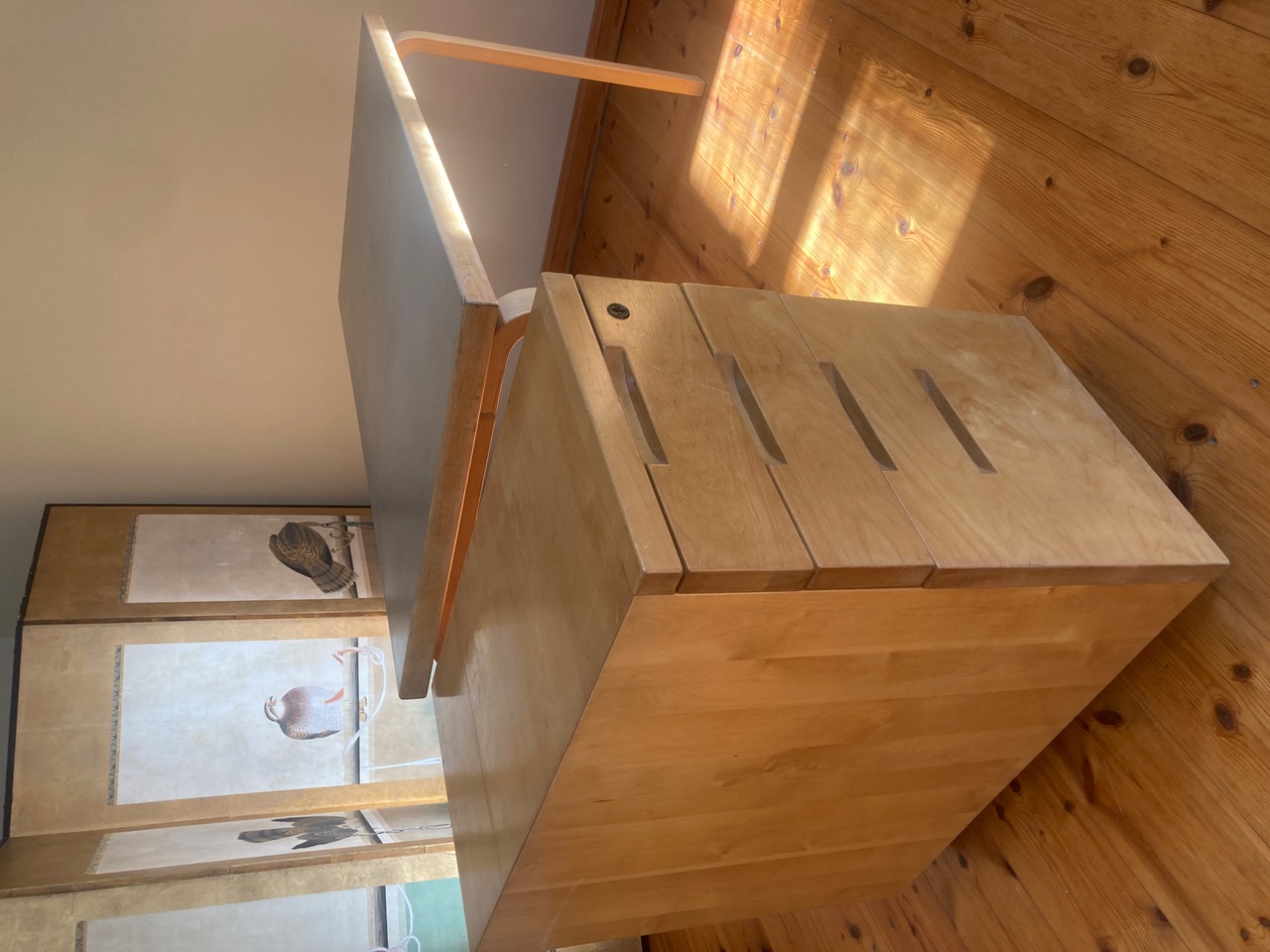 Vintage Alvar Aalto L-leg Schreibtisch & Rollcontainer Natur