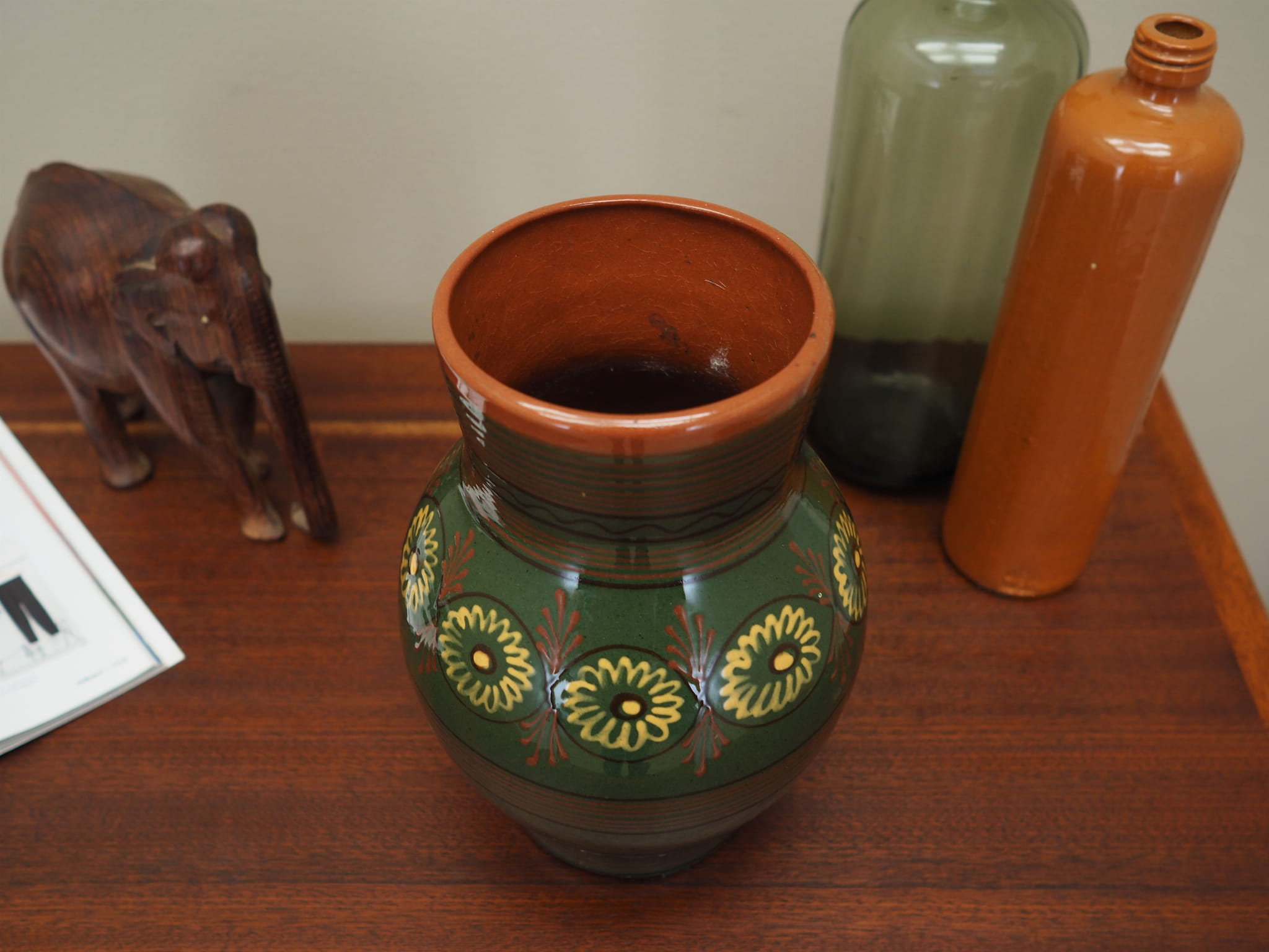 Vintage Vase Keramik Mehrfarbig 1970er Jahre