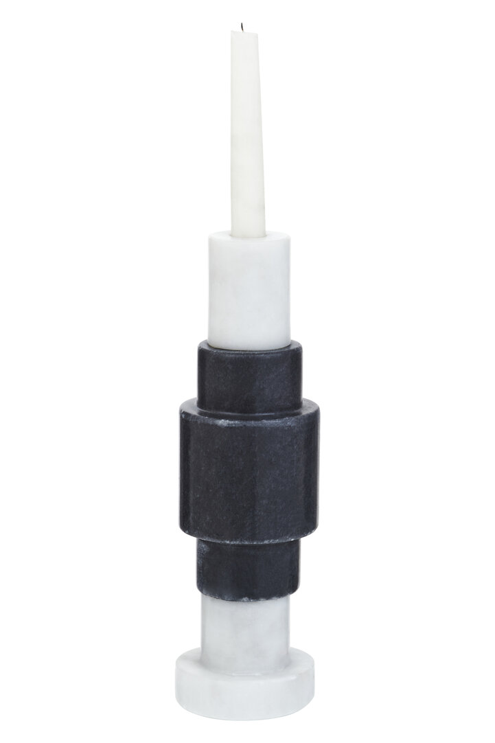 Candlestick Marble Black White