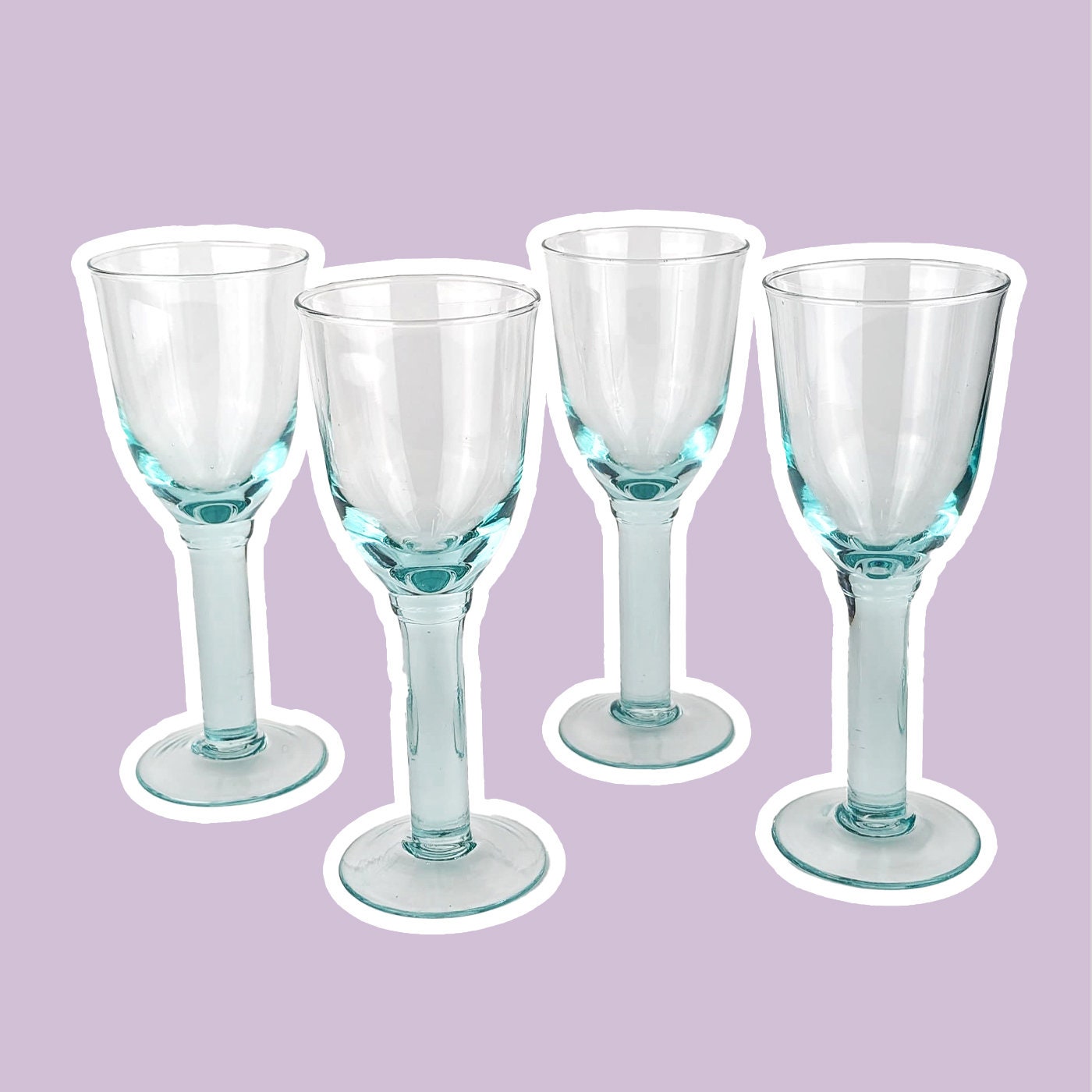 4x Vintage Weinglas 1980er Jahre
