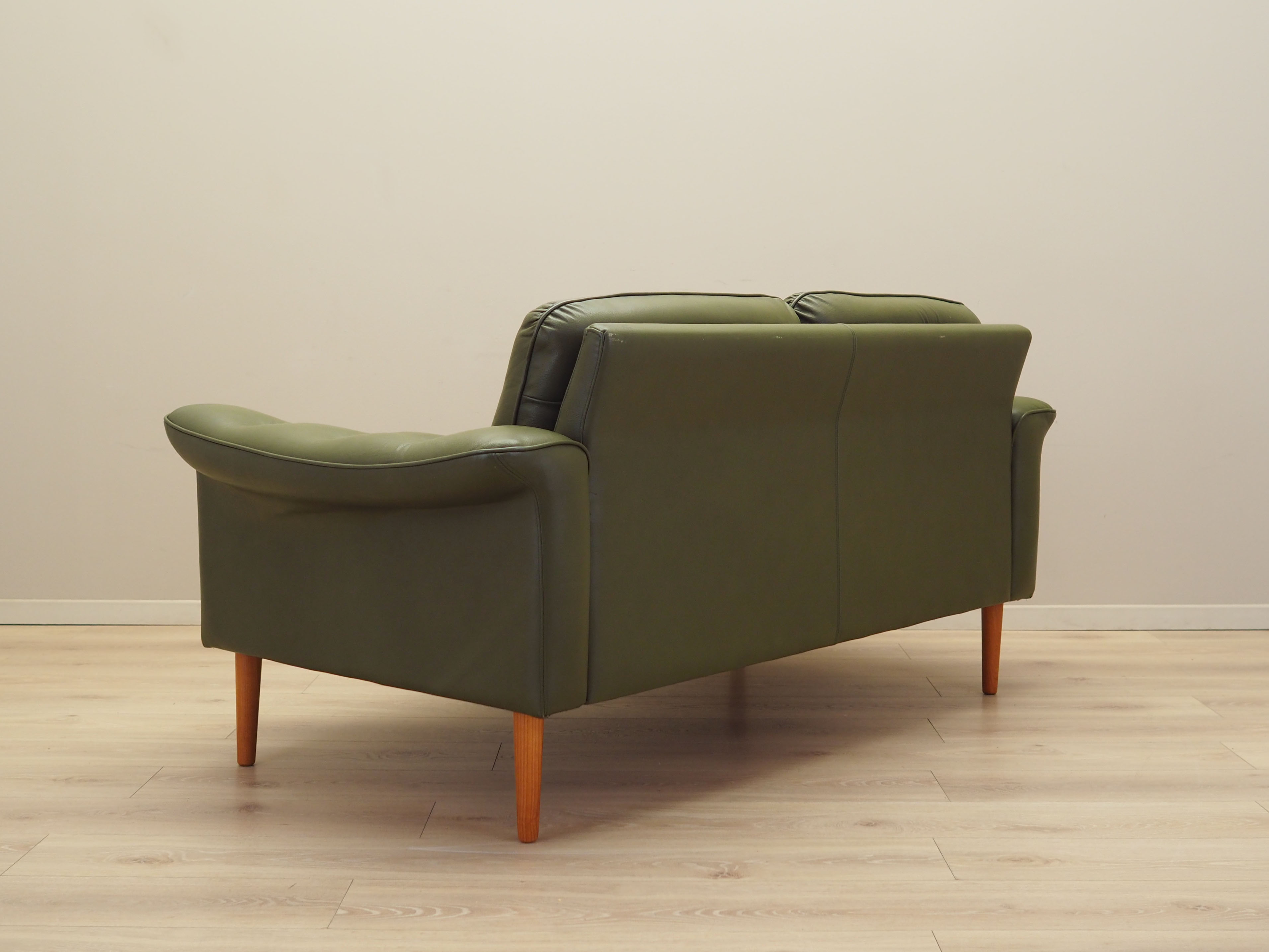 Sofa Leder Grün 1970er Jahre
