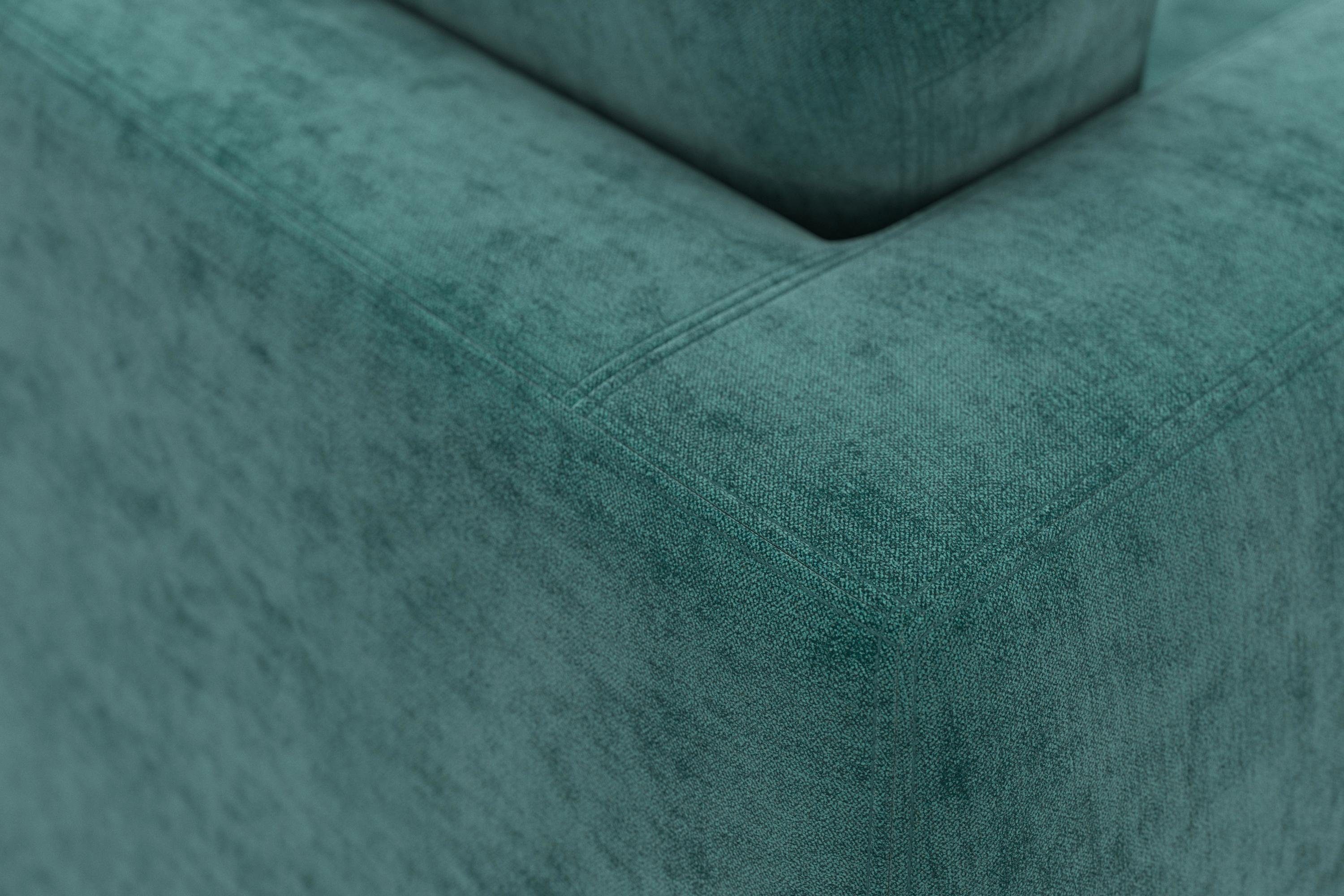 Pablo Sofa 3-Sitzer Textil Petrol-Grün
