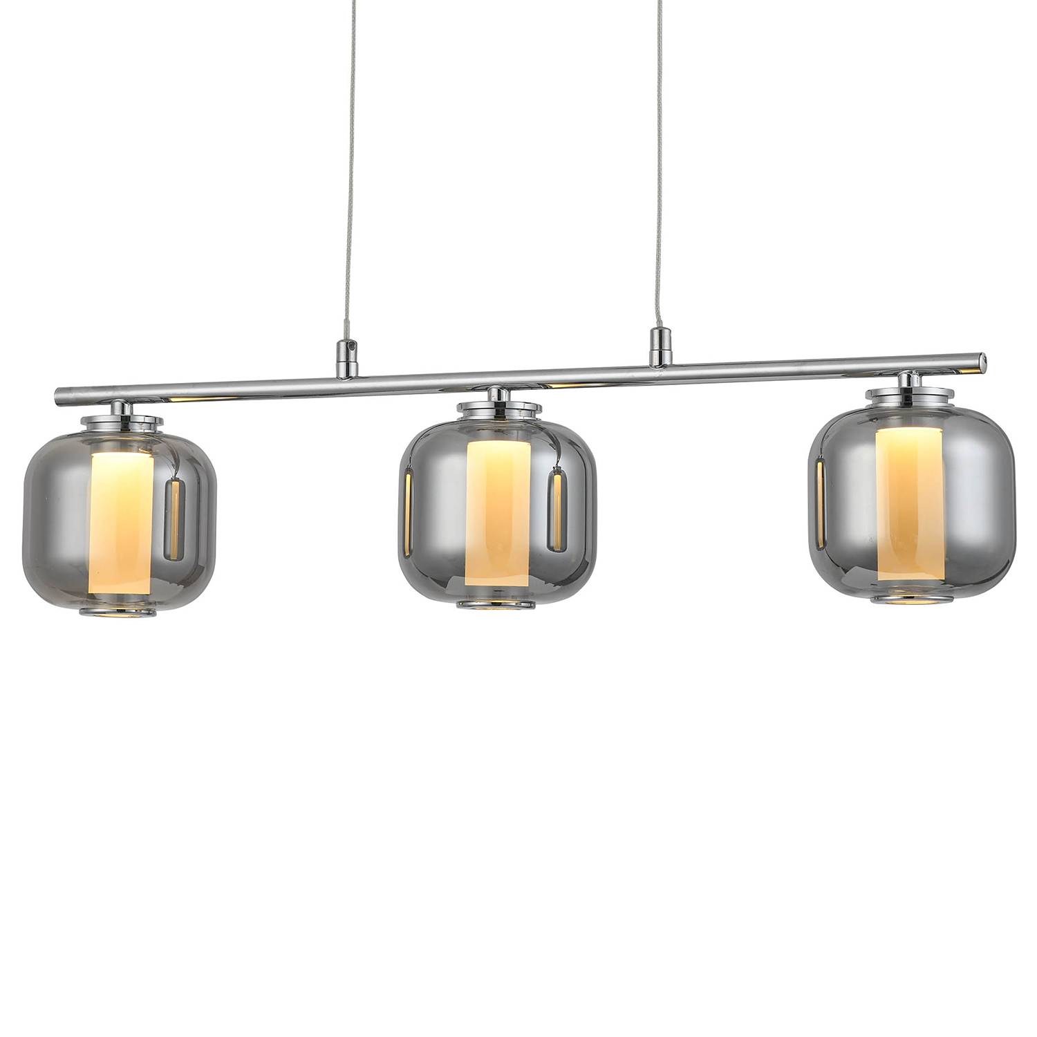 Rafa III LED-Pendelleuchte Acrylglas Edelstahl 3-flammig