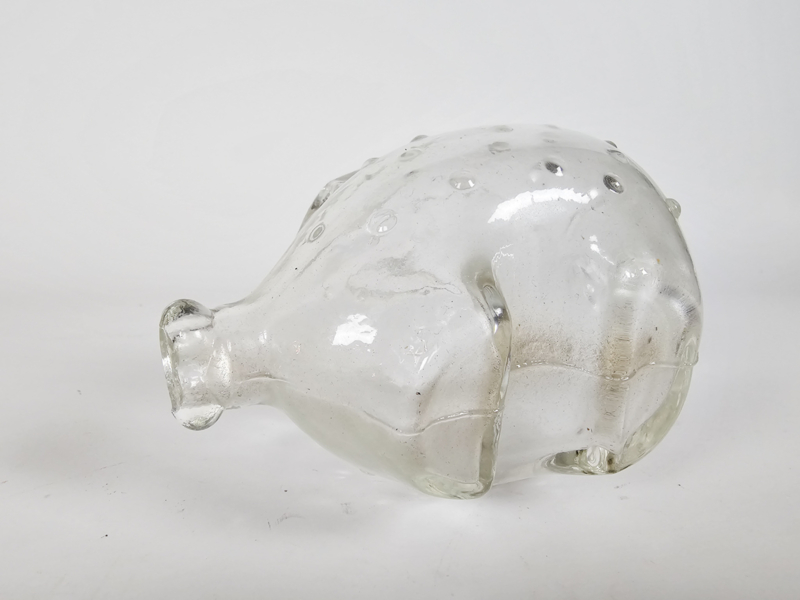 Vintage Sparschwein Glas Transparent 1950er Jahre