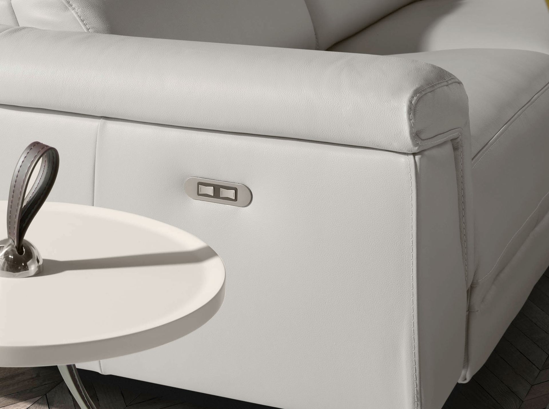 Divano 3 posti 6108 con sistema relax pelle grigio