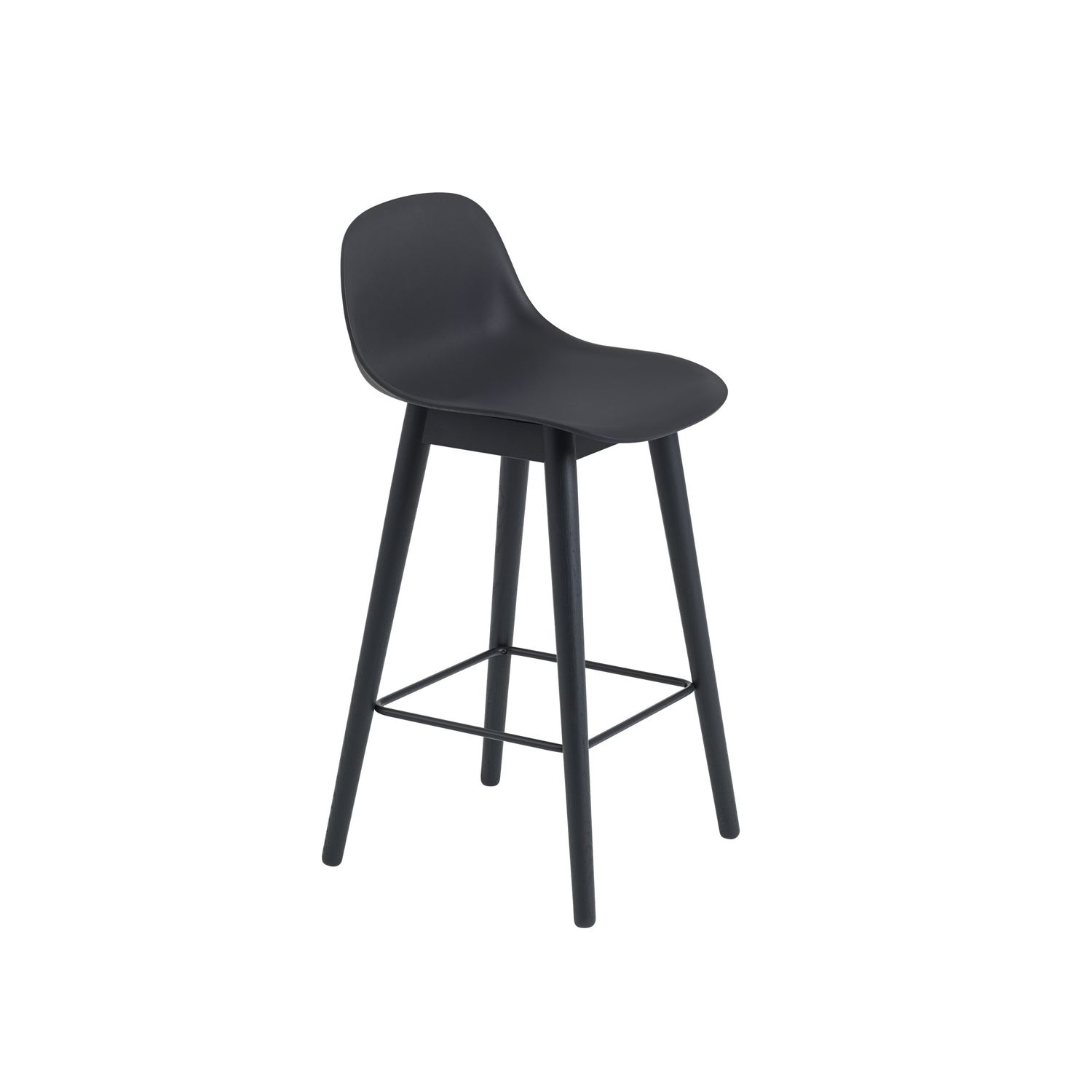 Fiber Barhocker Mit Rückenlehne Schwarz