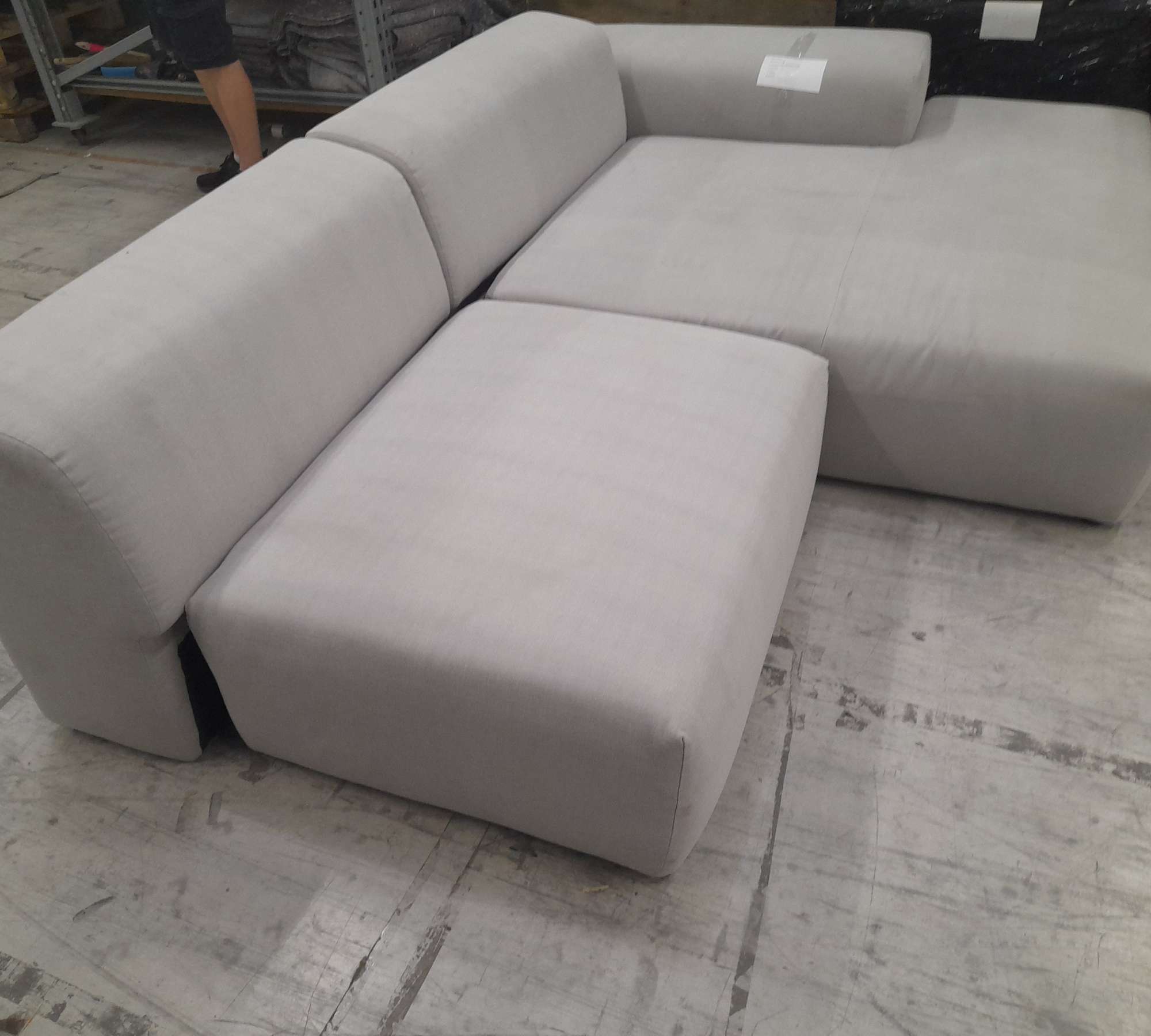 Pyllow Sofa Récamiere Rechts Webstoff Sandgrau