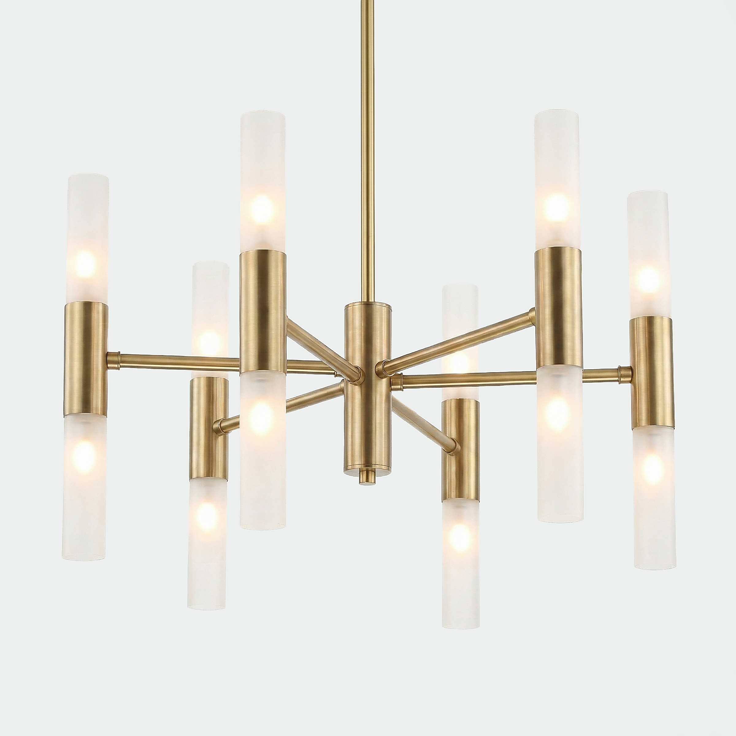 Ceiling light Fylux 20-light glass iron black