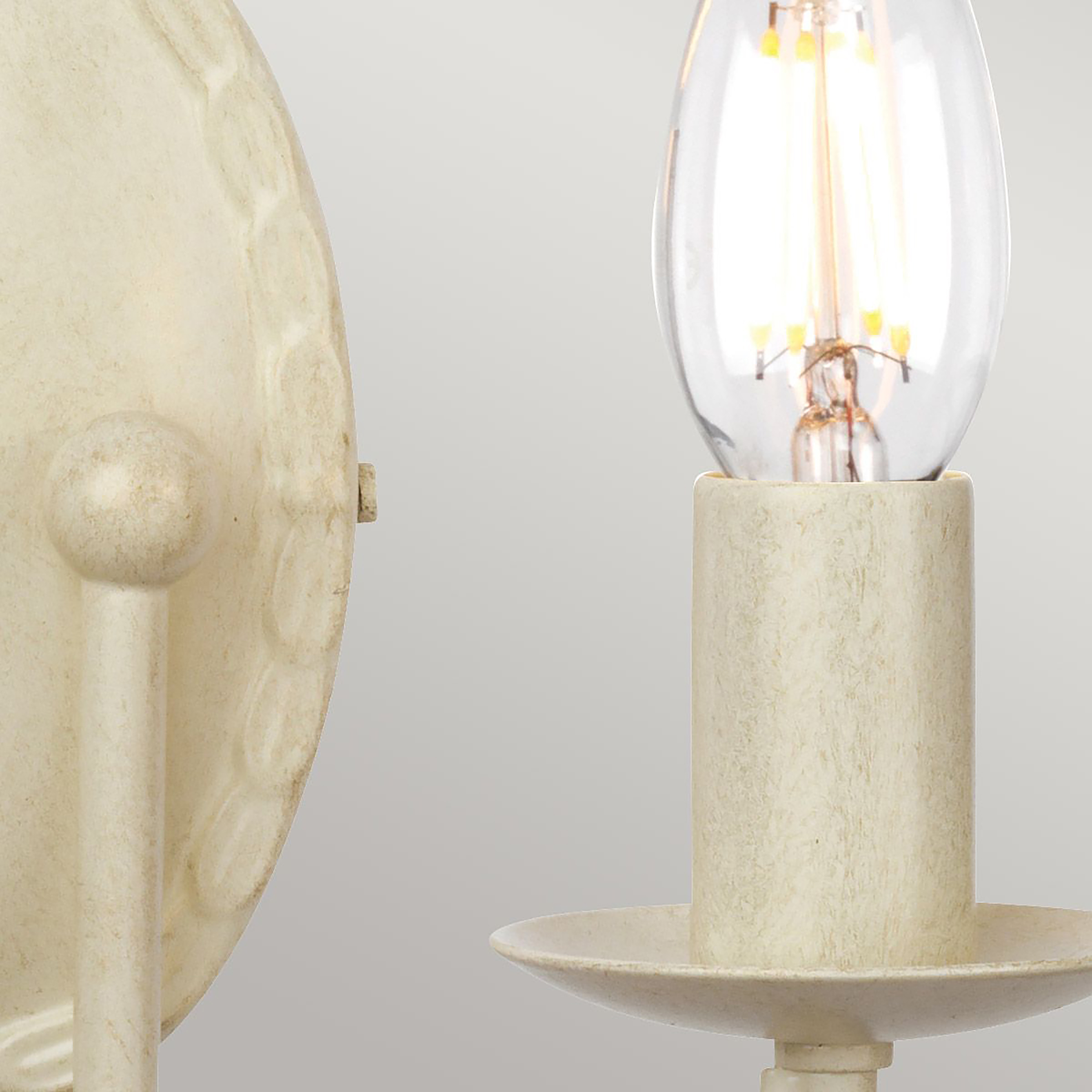 Wall Lamp Minster 2-Light Steel Beige